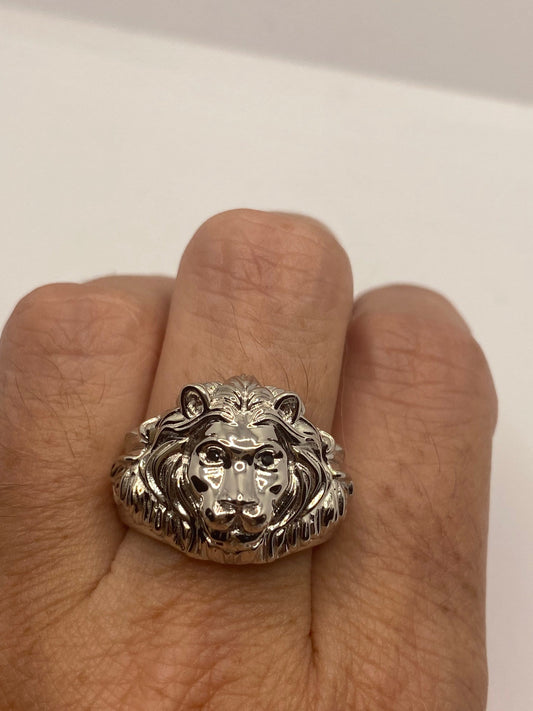 Vintage Lion Ring 925 Sterling Silver