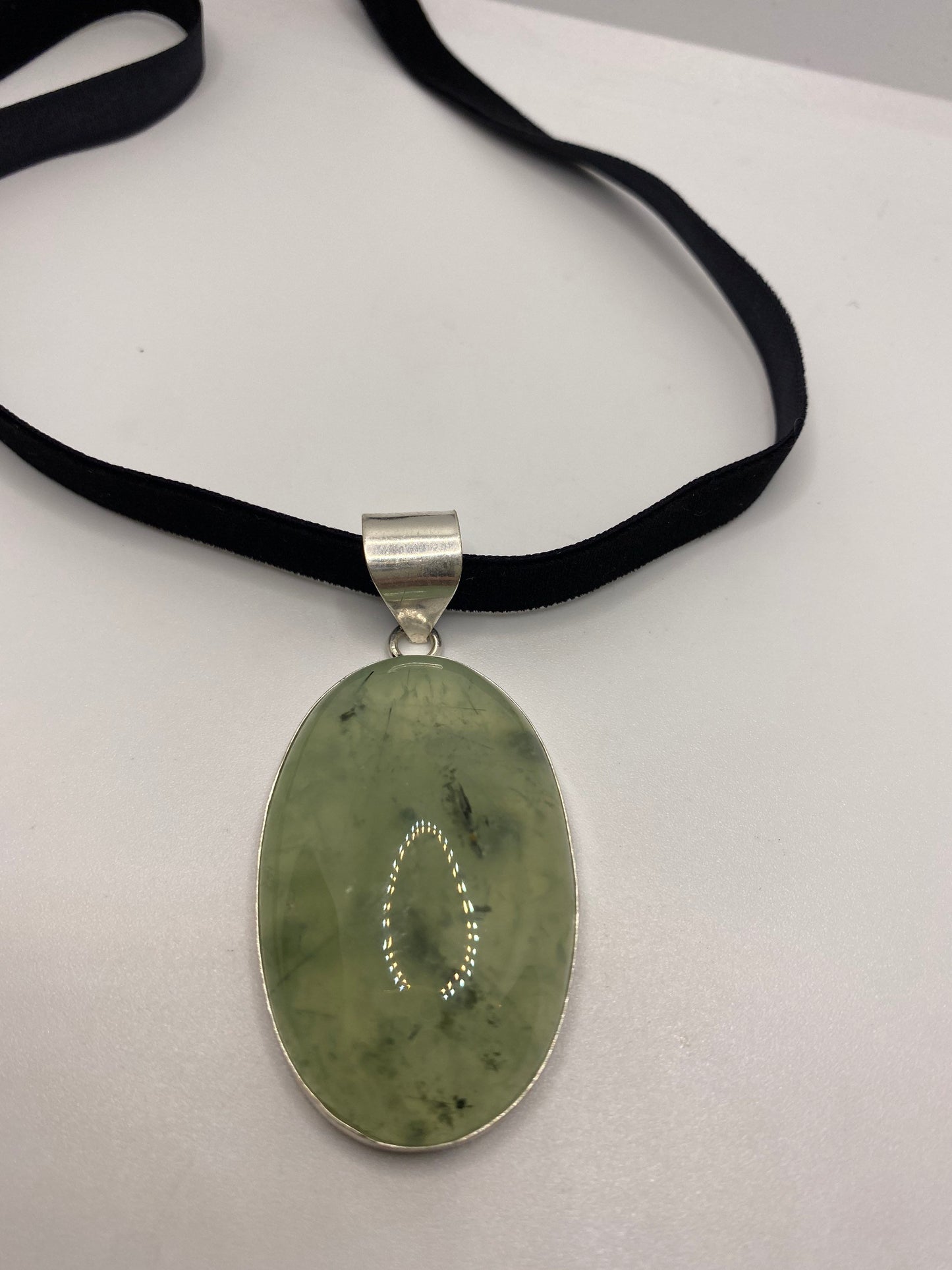 Handmade Vintage Green Aventurine Crystal Choker Pendant
