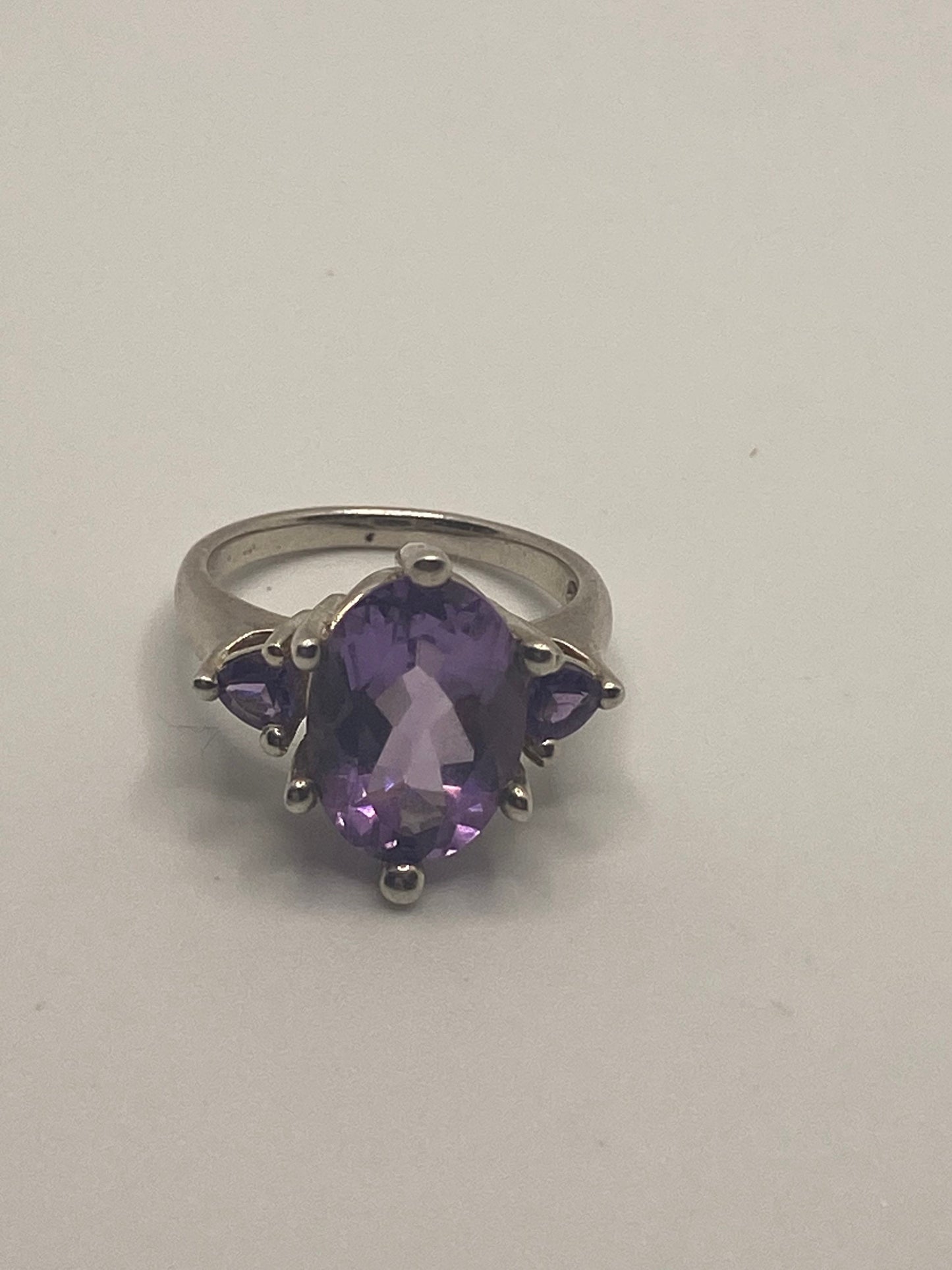 Vintage Purple Amethyst Ring 925 Sterling Silver