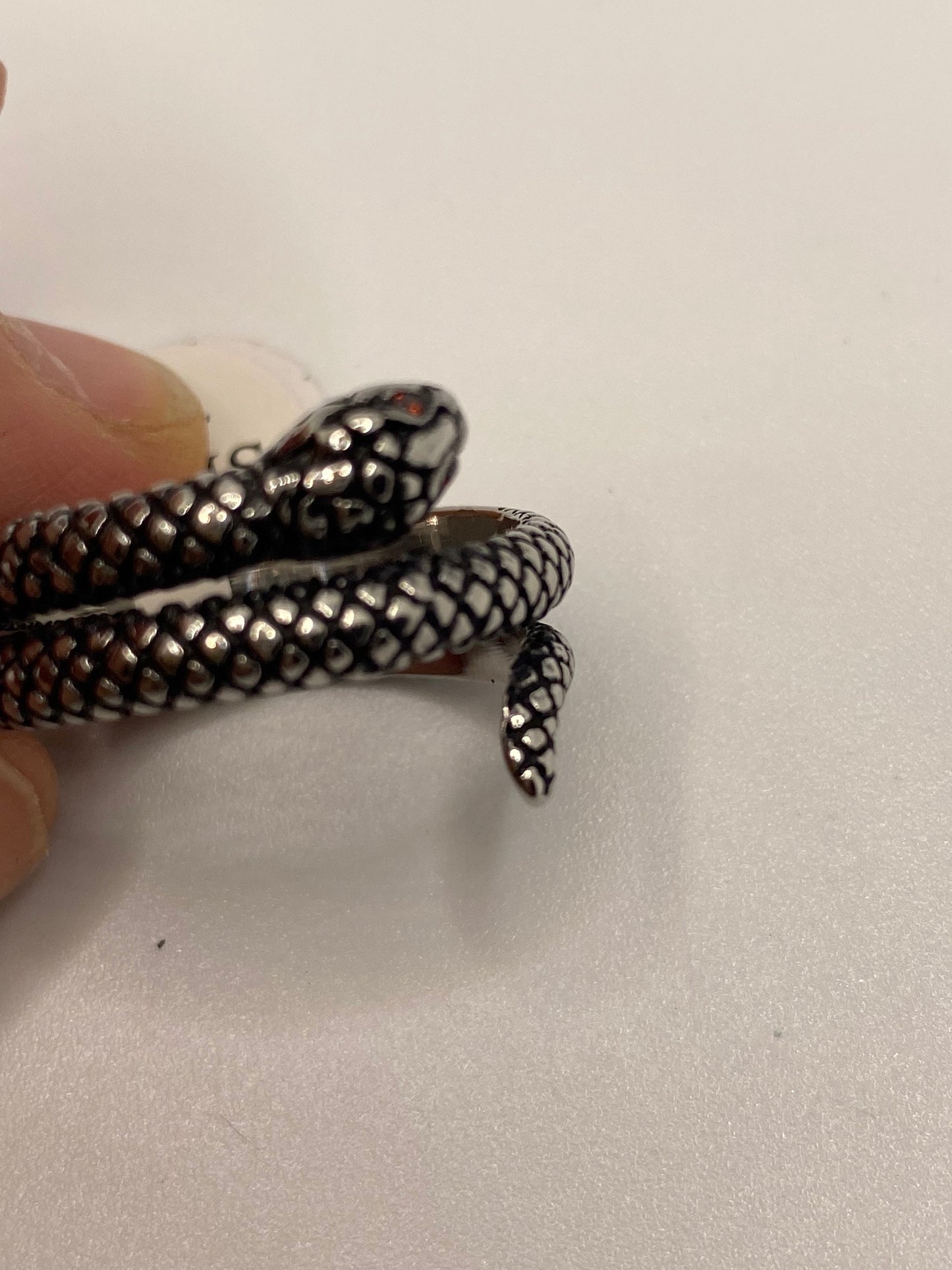 Vintage Gothic Stainless Steel Snake Serpent Mens Ring