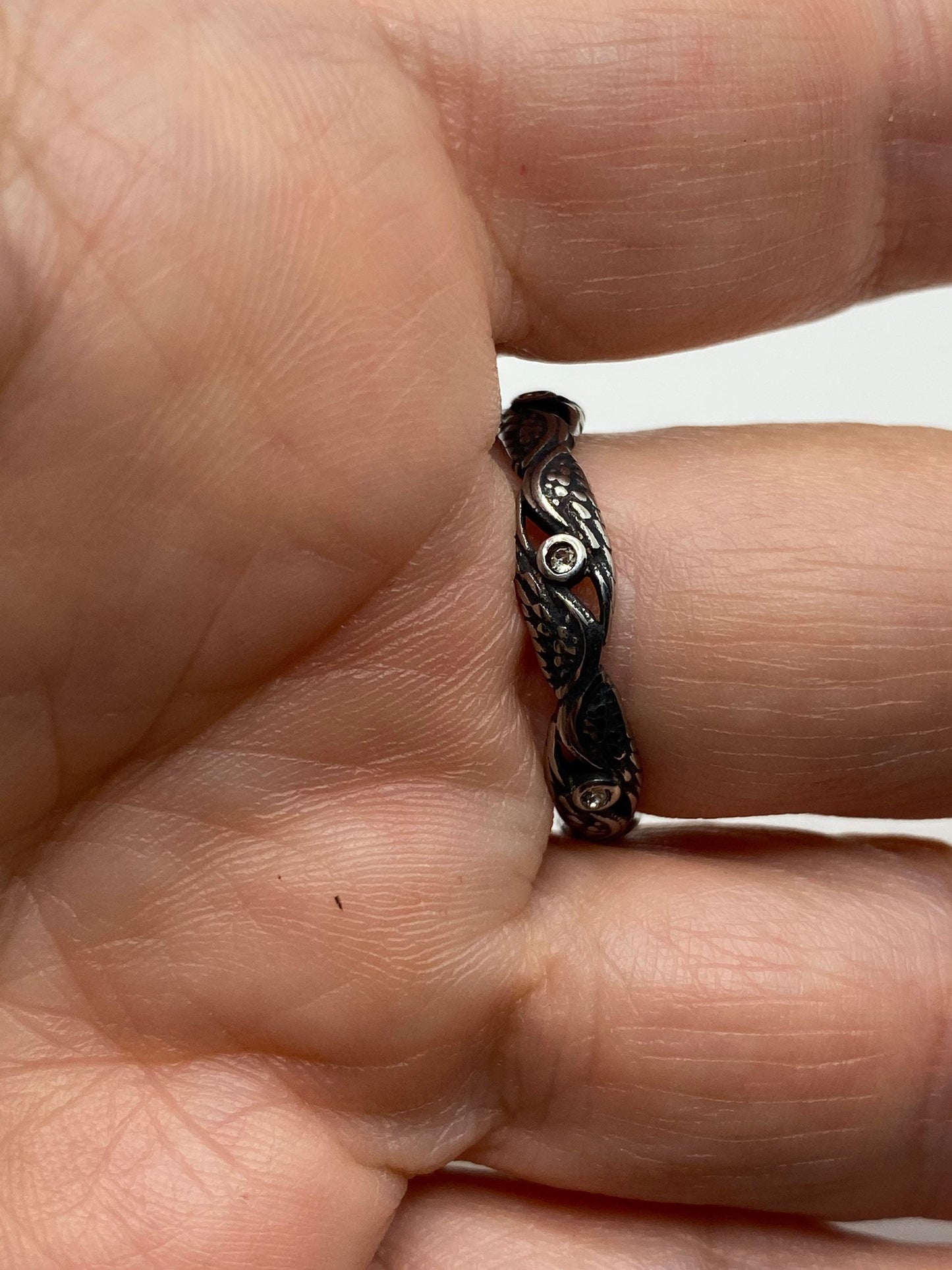 Vintage Celtic Winged Stainless Steel wedding Band Infinity Ring