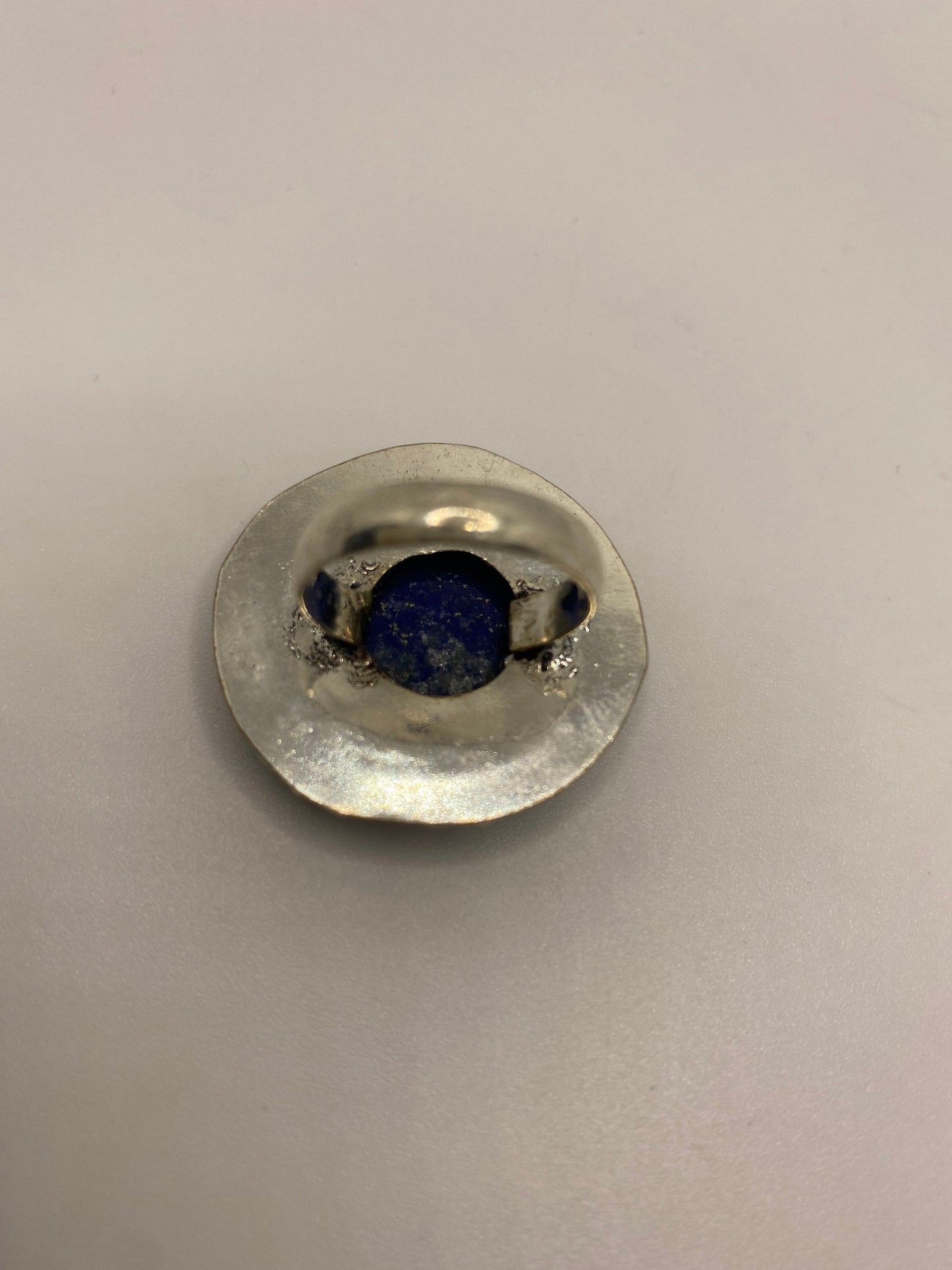 Vintage Blue Genuine Lapis Lazuli Cocktail Ring