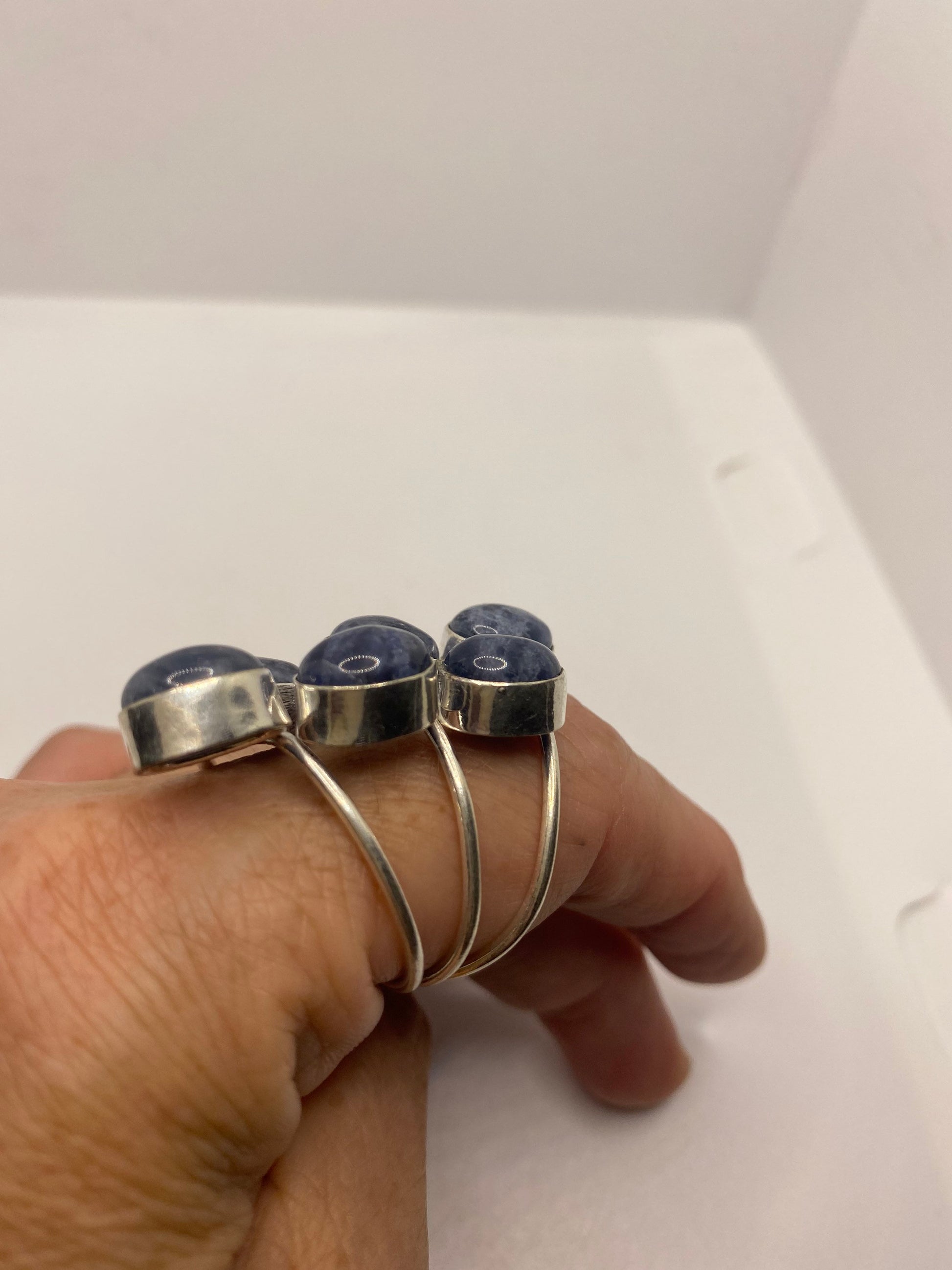 Vintage Blue Genuine Lapis Lazuli Cocktail Ring