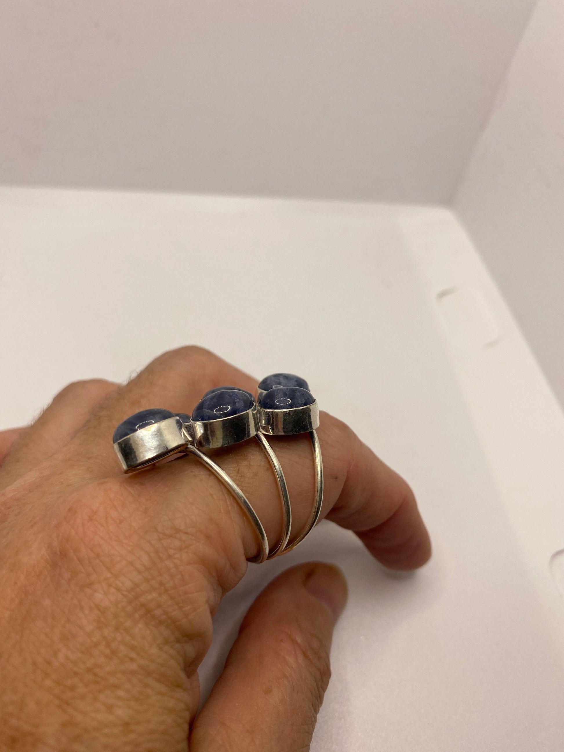 Vintage Blue Genuine Lapis Lazuli Cocktail Ring