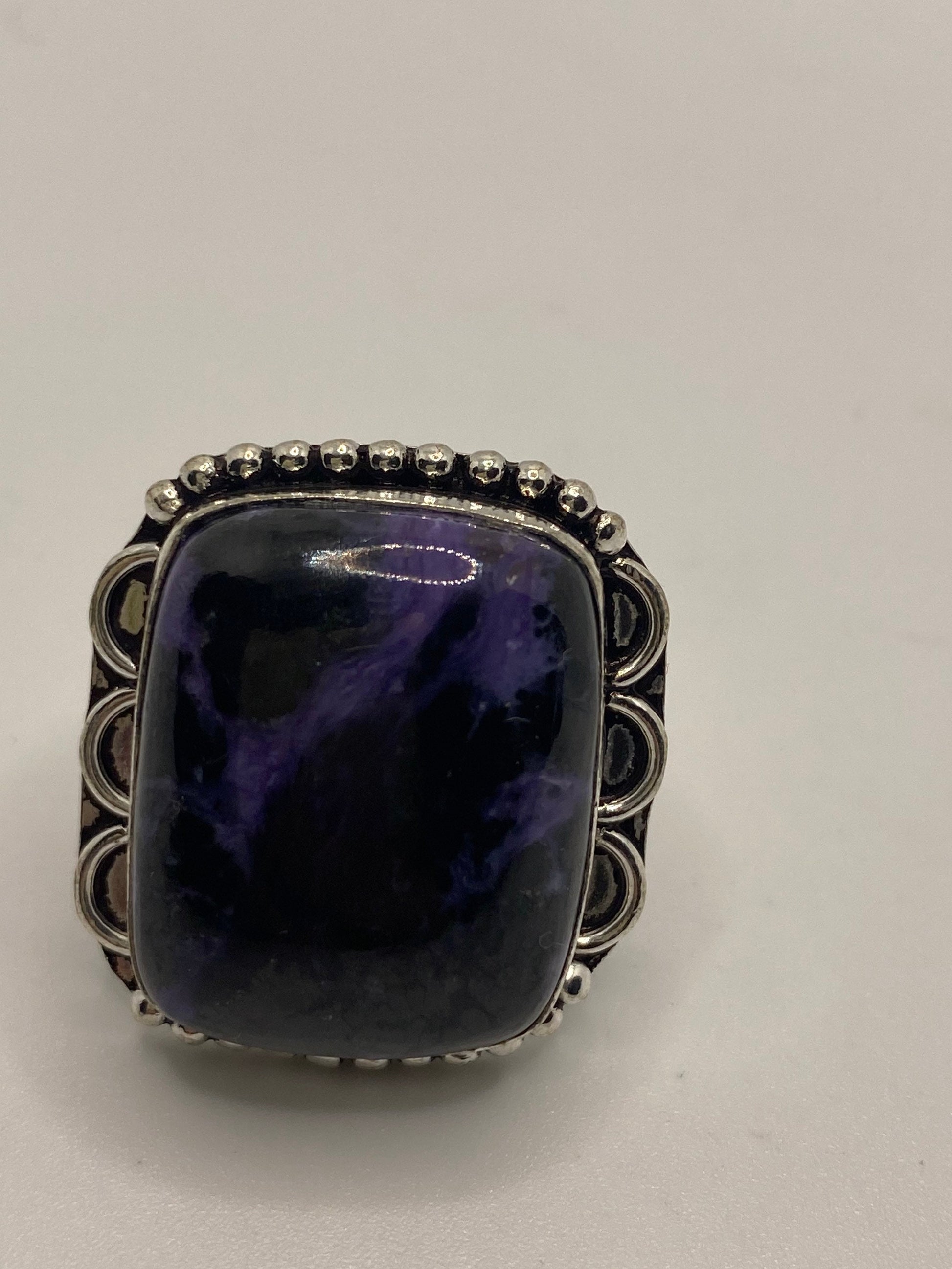 Vintage Genuine Amethyst Lace Agate Ring