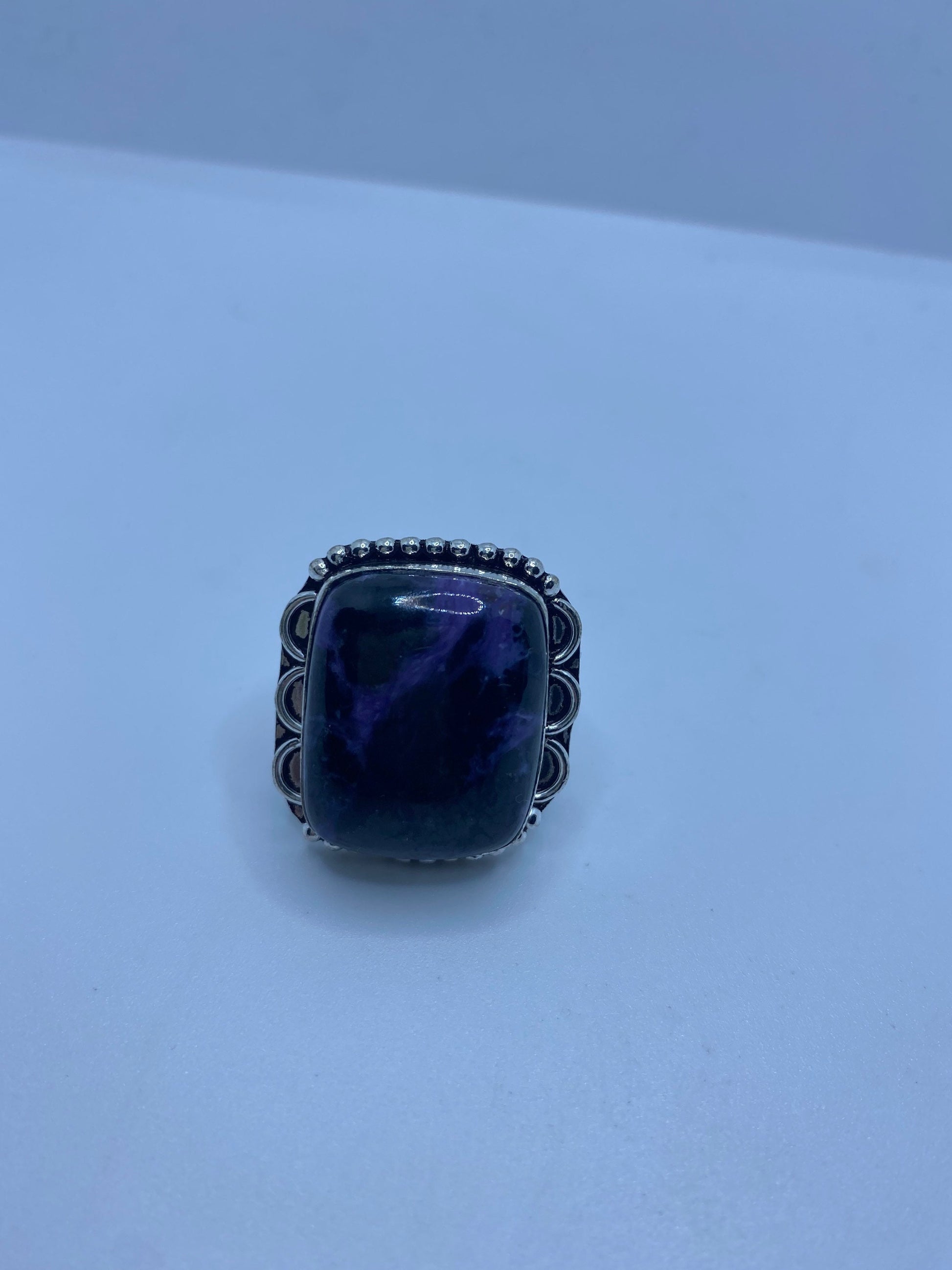 Vintage Genuine Amethyst Lace Agate Ring