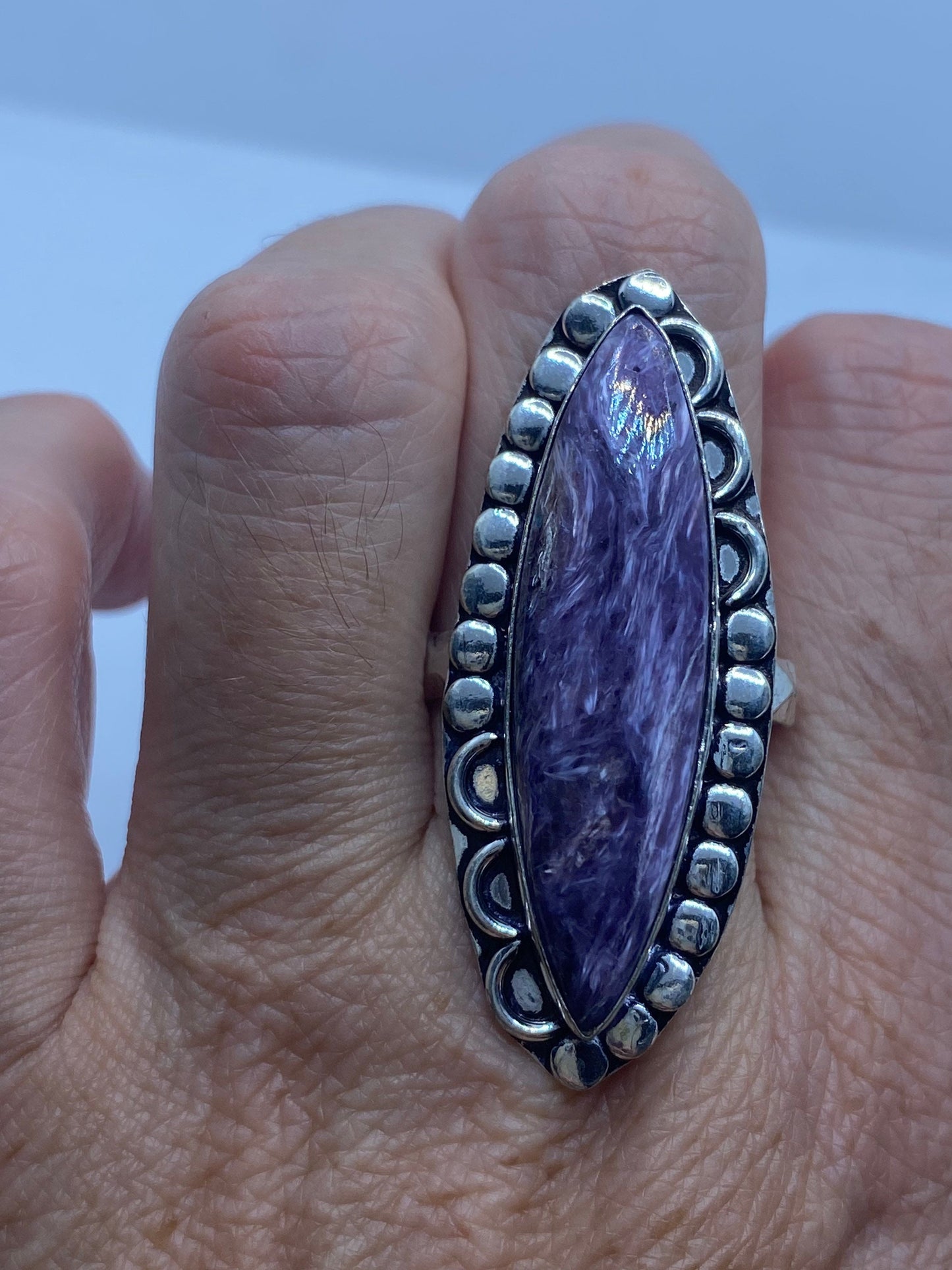 Vintage Purple Genuine Chourite Ring