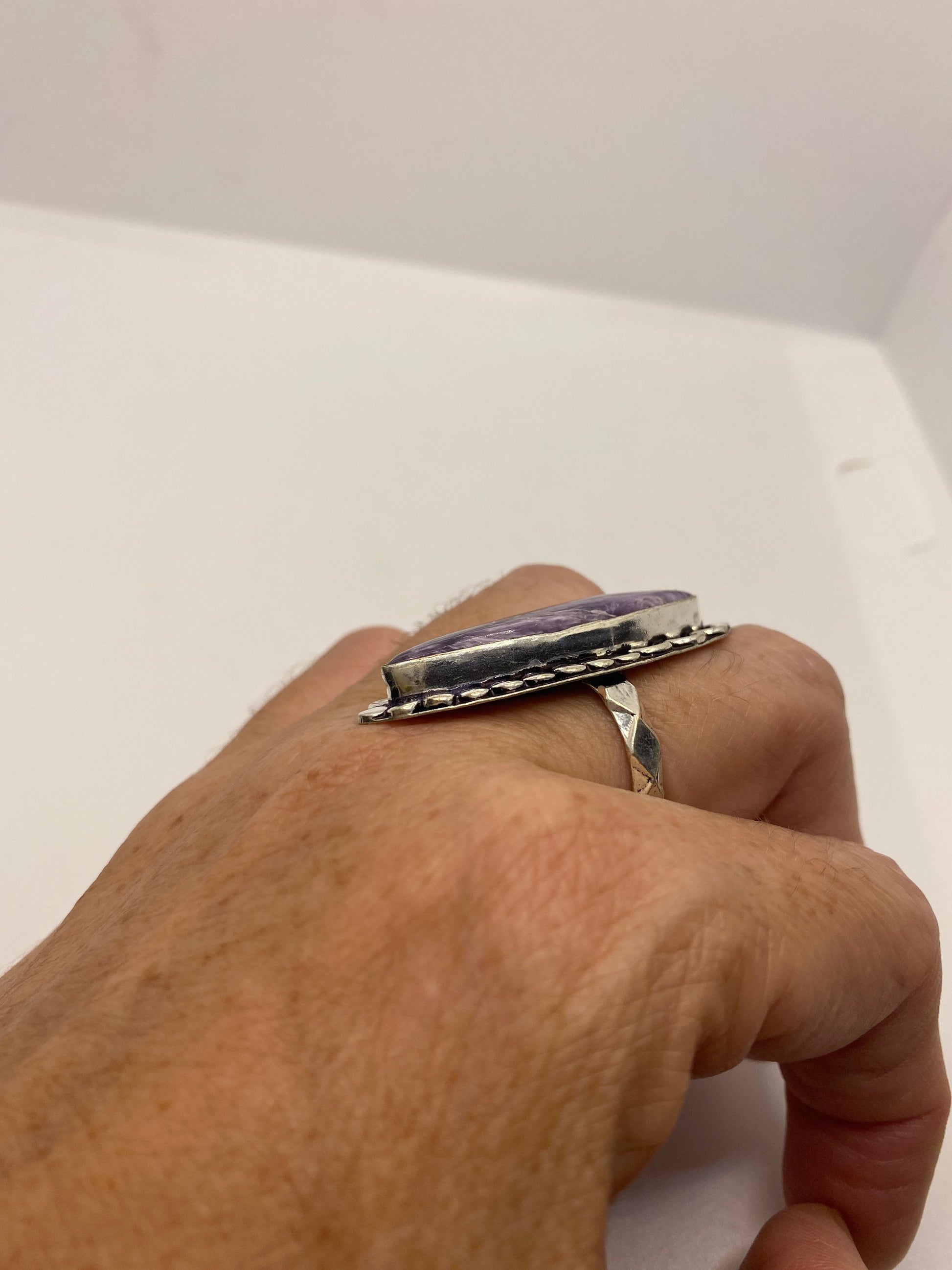 Vintage Purple Genuine Chourite Ring