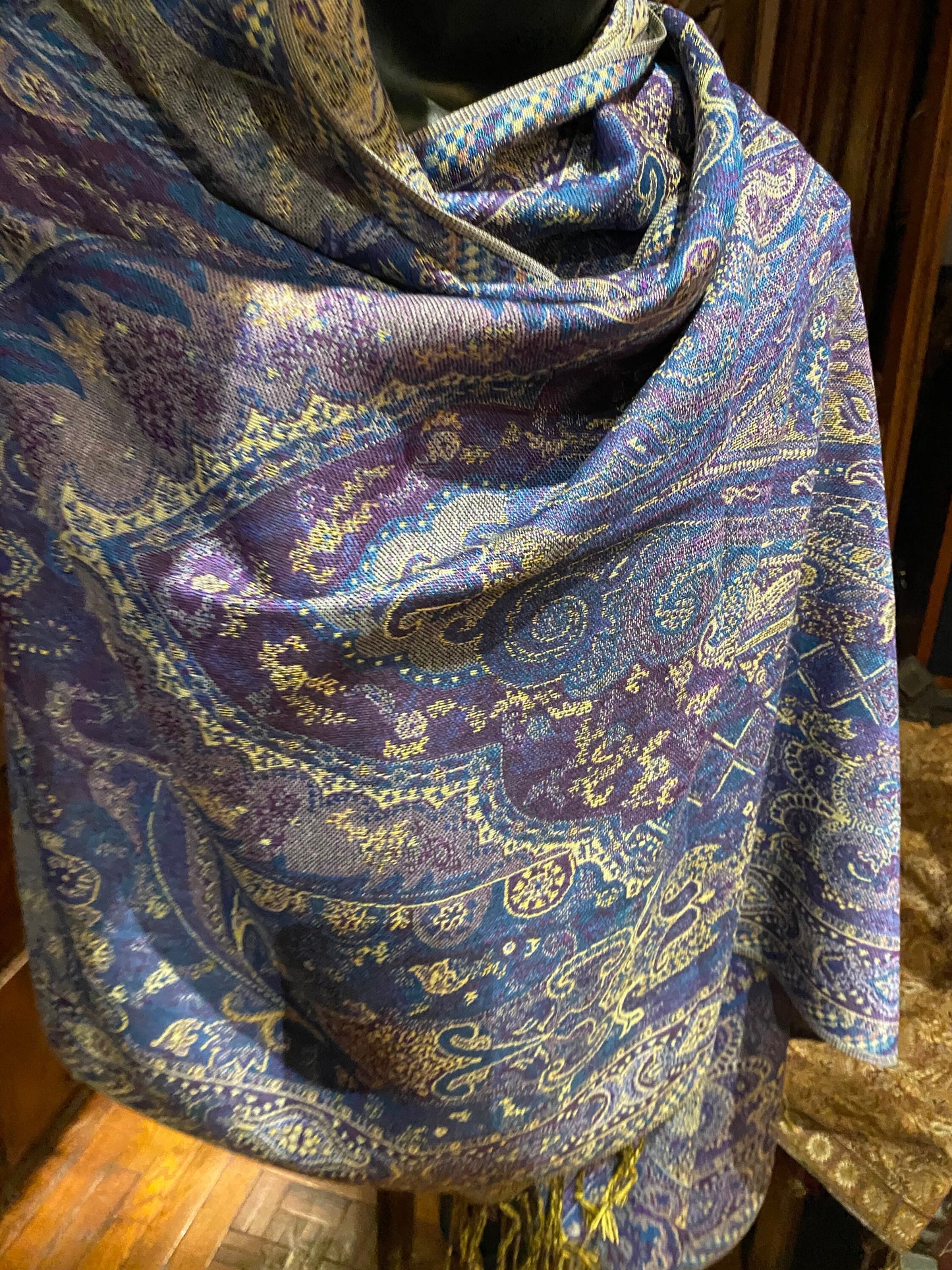 Jamawar Paisley Brocade Pashmina Scarf Wrap Shawl