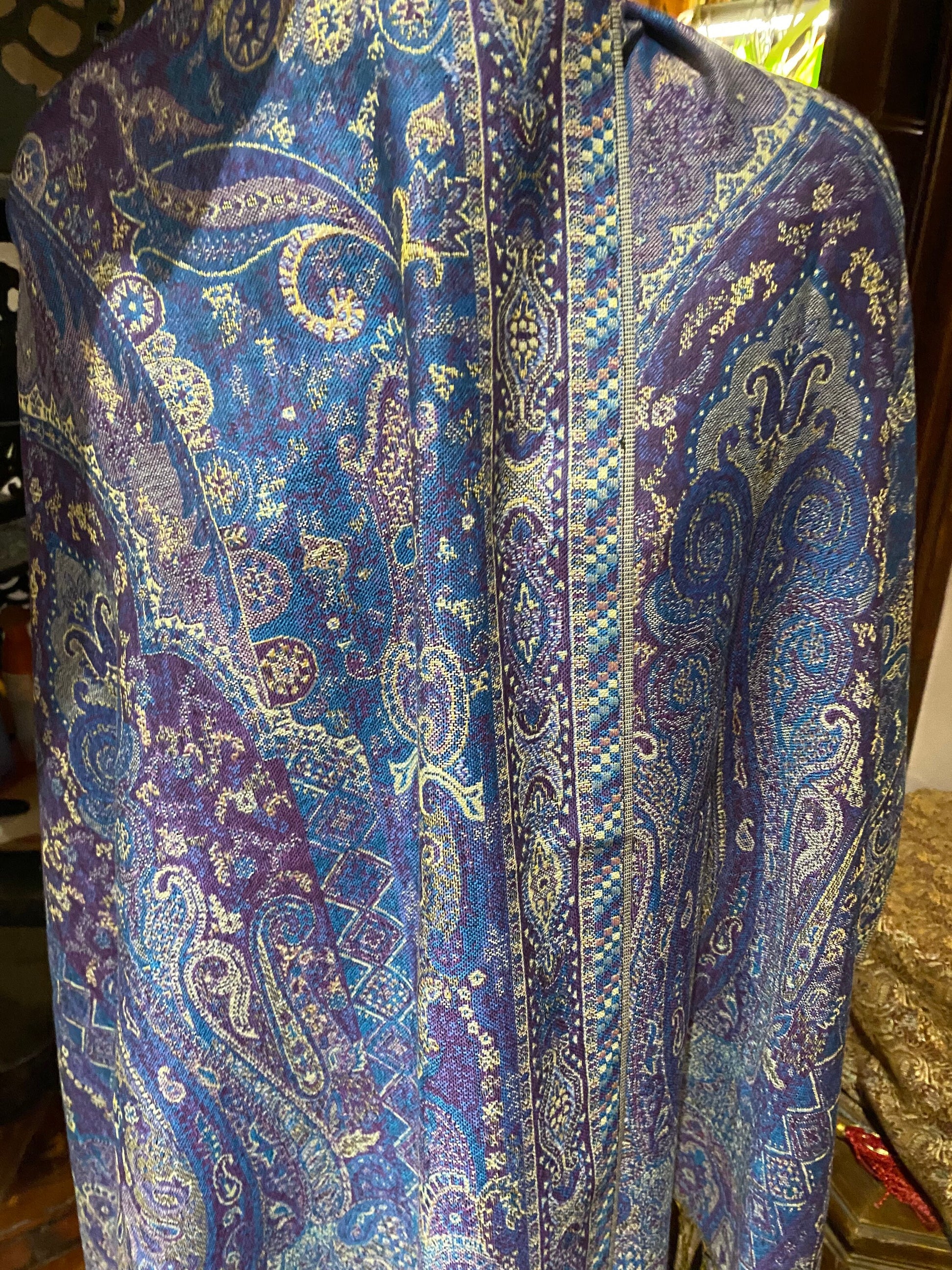 Jamawar Paisley Brocade Pashmina Scarf Wrap Shawl