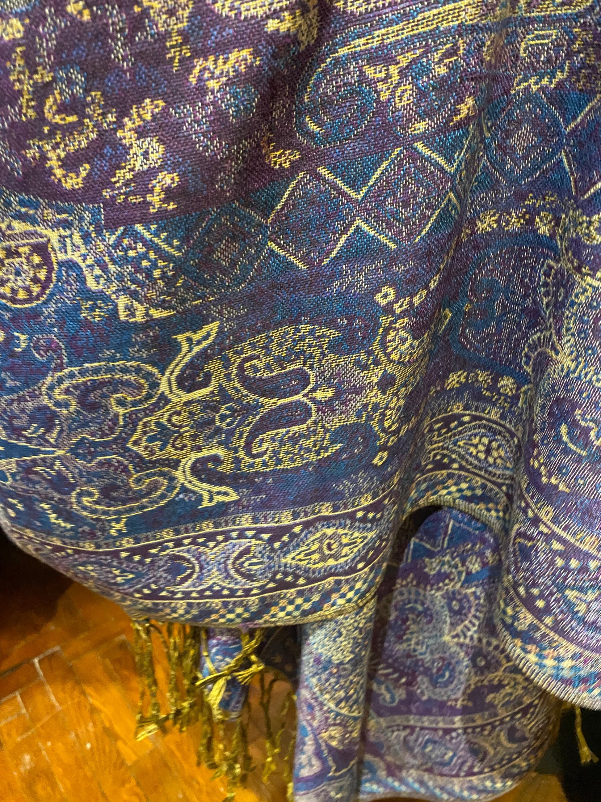 Jamawar Paisley Brocade Pashmina Scarf Wrap Shawl