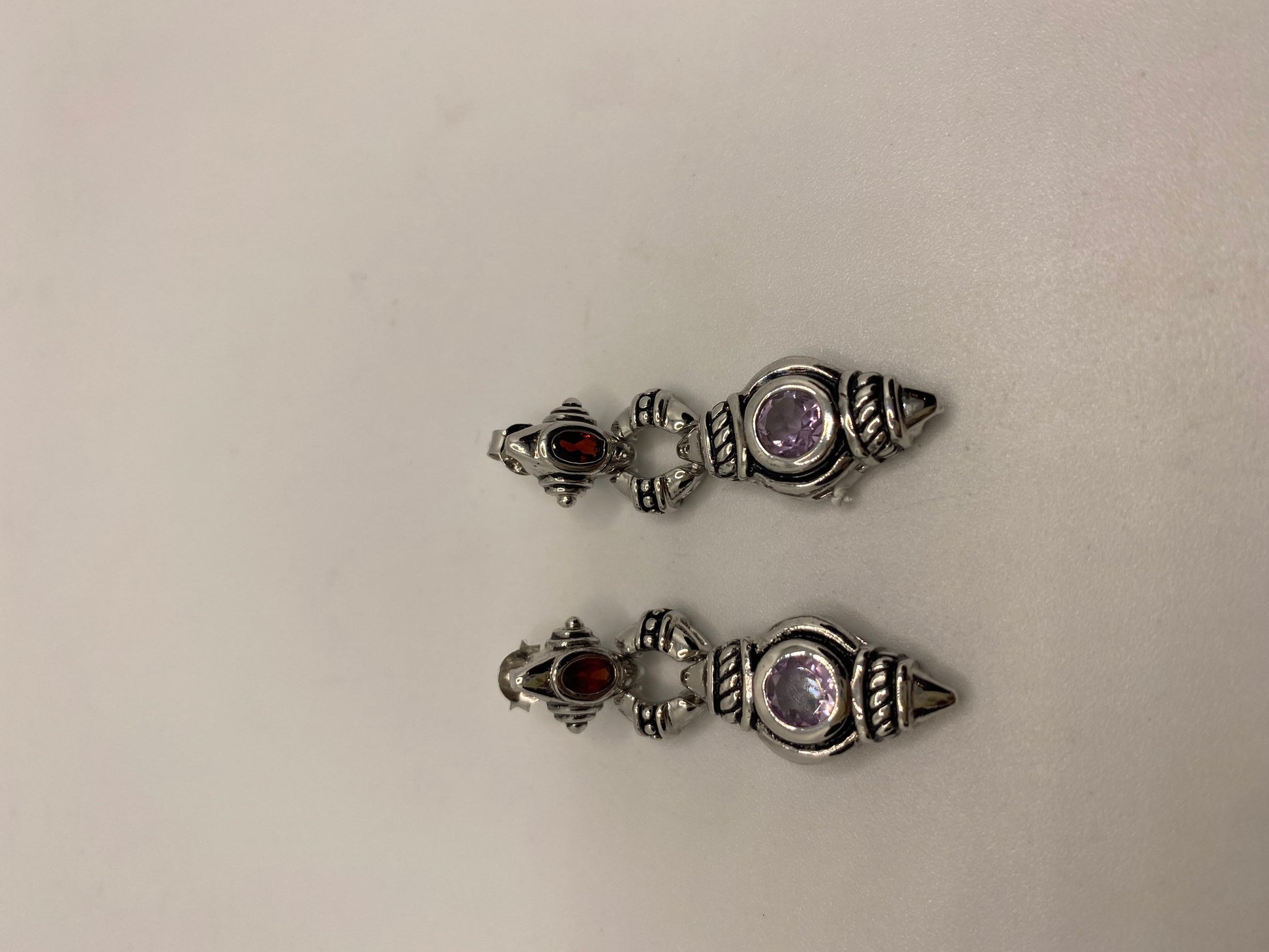 Vintage Amethyst Earrings 925 Sterling Silver Stud