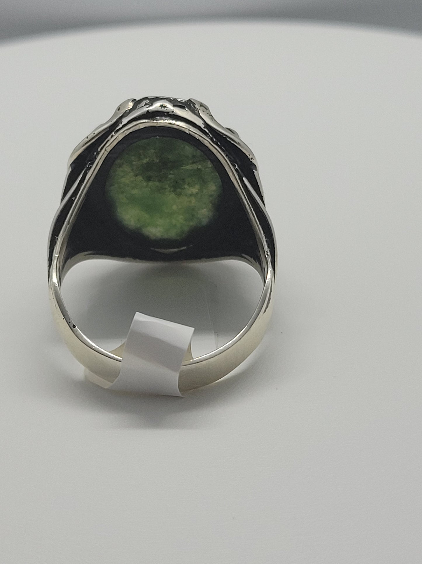 Vintage Chrysoprase Mens Ring in 925 Sterling Silver Persian Styled with Genuine Chrysoprase