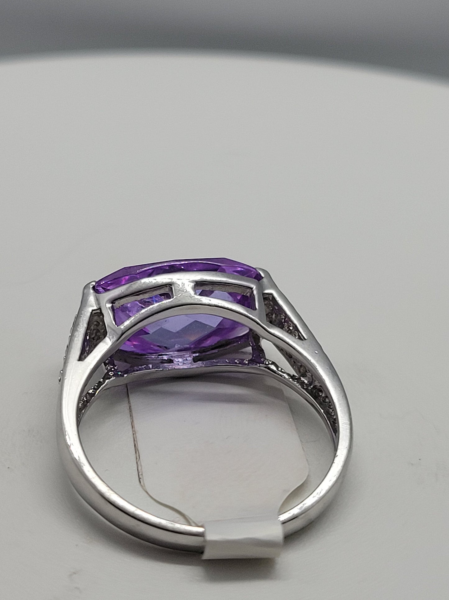 Vintage Lavender CZ with White Sapphire Ring in 925 Sterling Silver