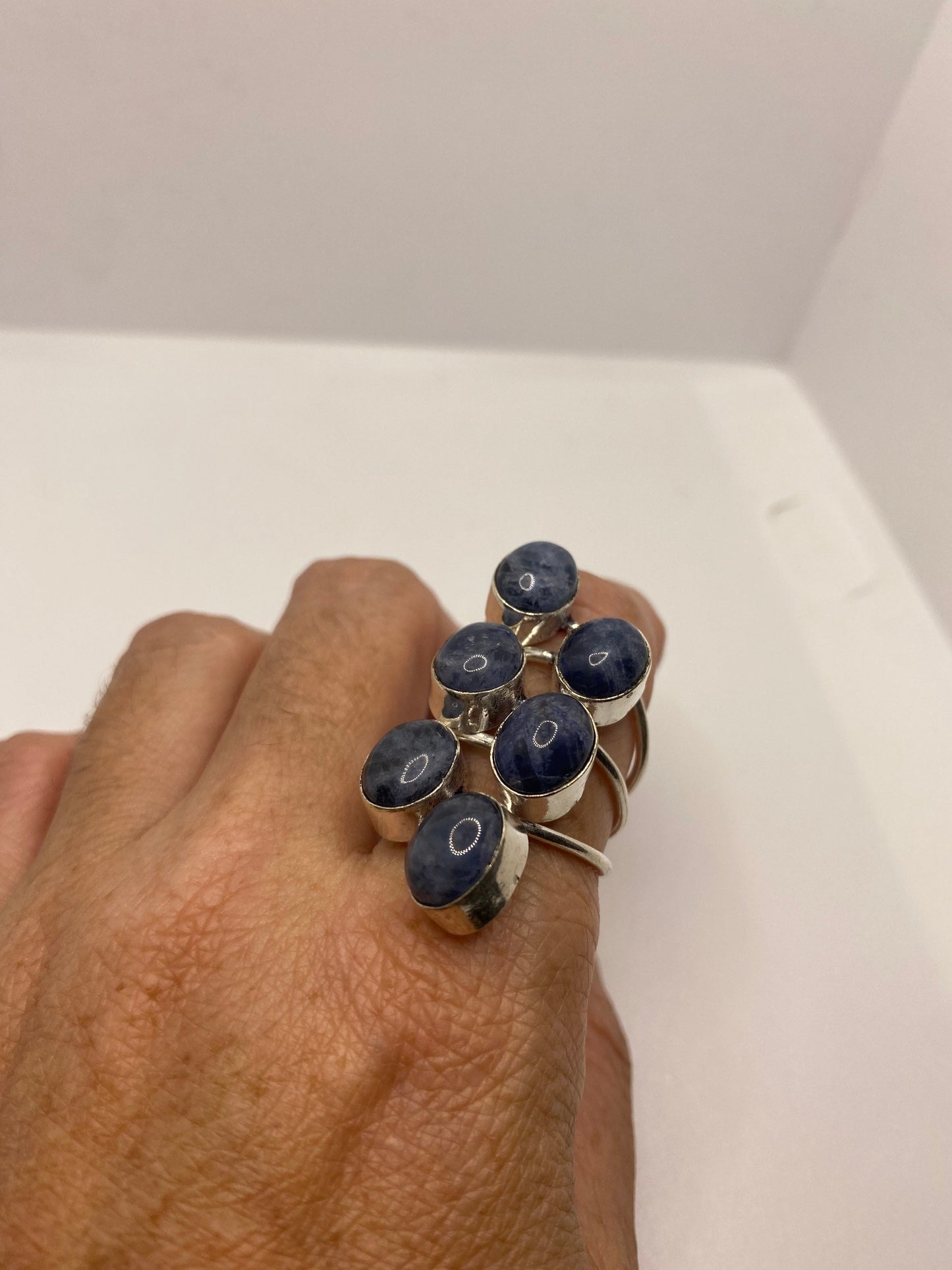 Vintage Blue Genuine Lapis Lazuli Cocktail Ring