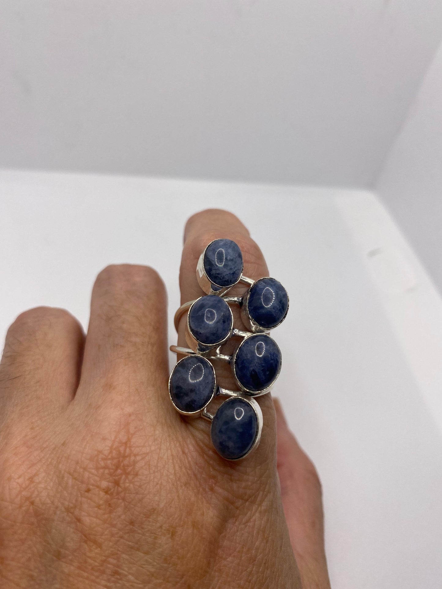 Vintage Blue Genuine Lapis Lazuli Cocktail Ring