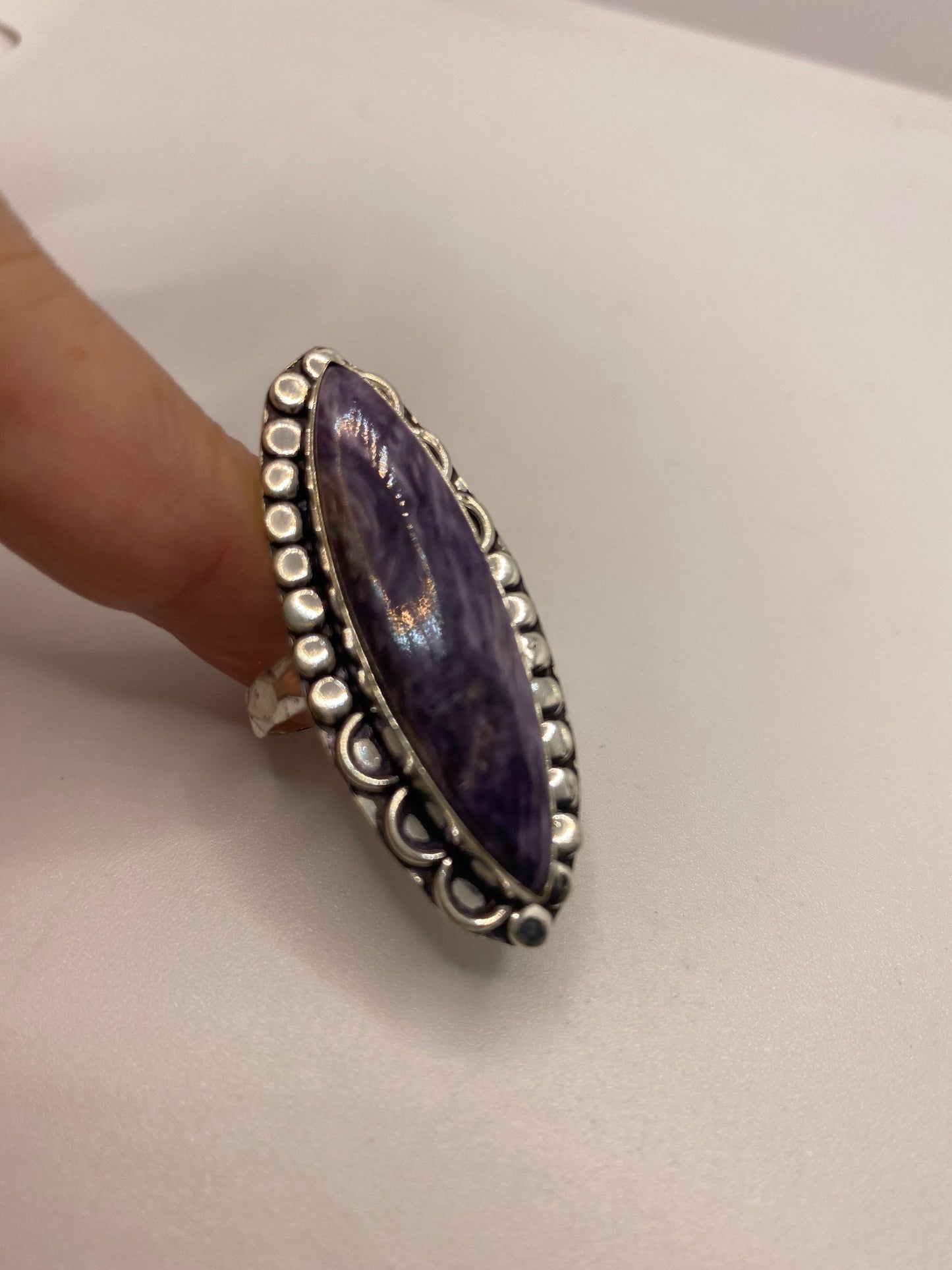 Vintage Purple Genuine Chourite Ring
