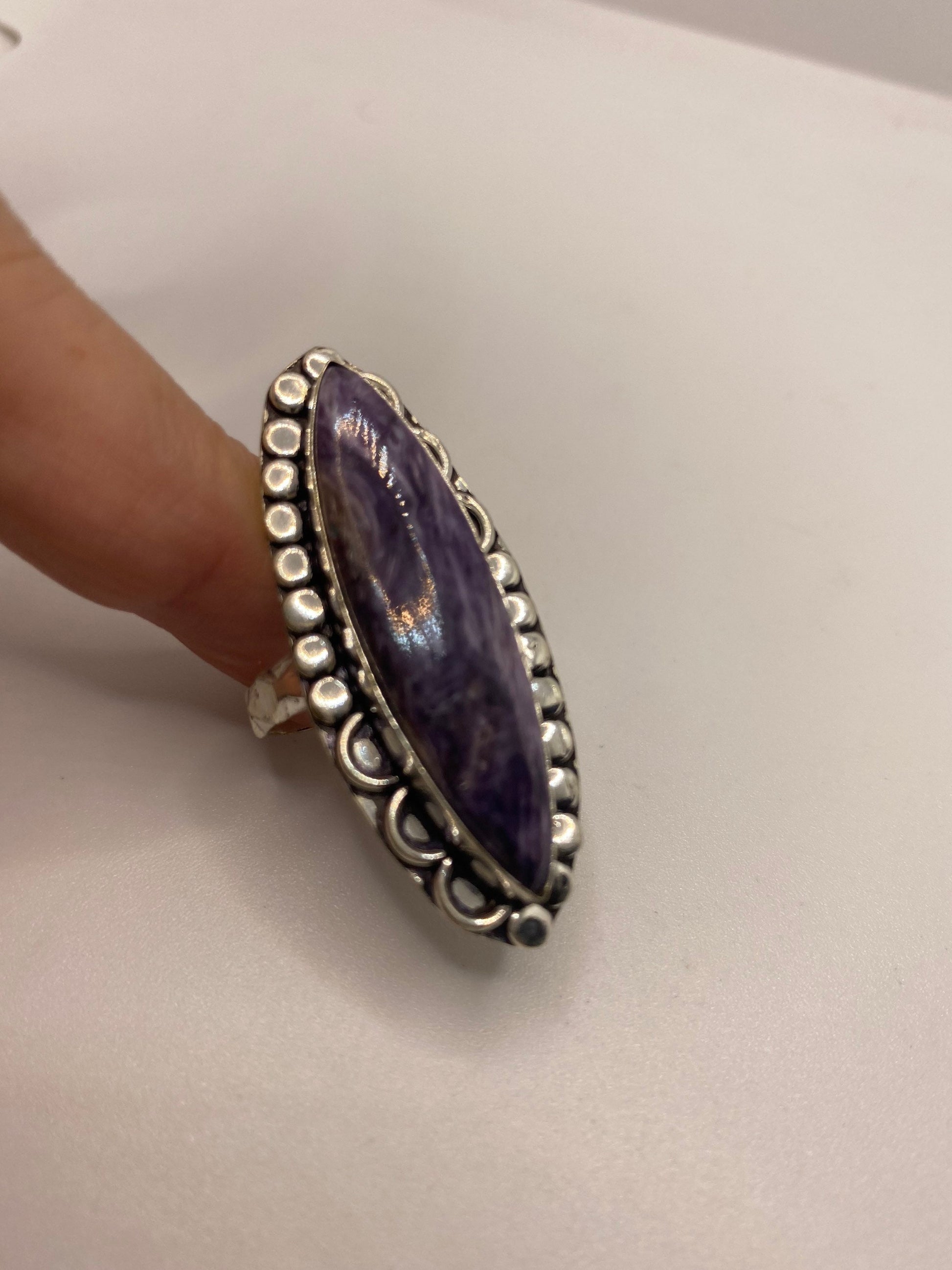Vintage Purple Genuine Chourite Ring