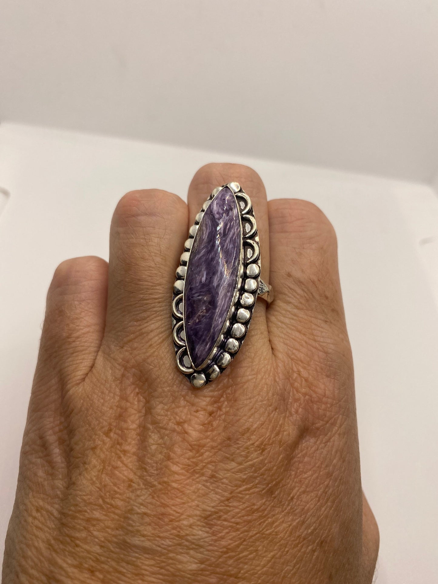 Vintage Purple Genuine Chourite Ring