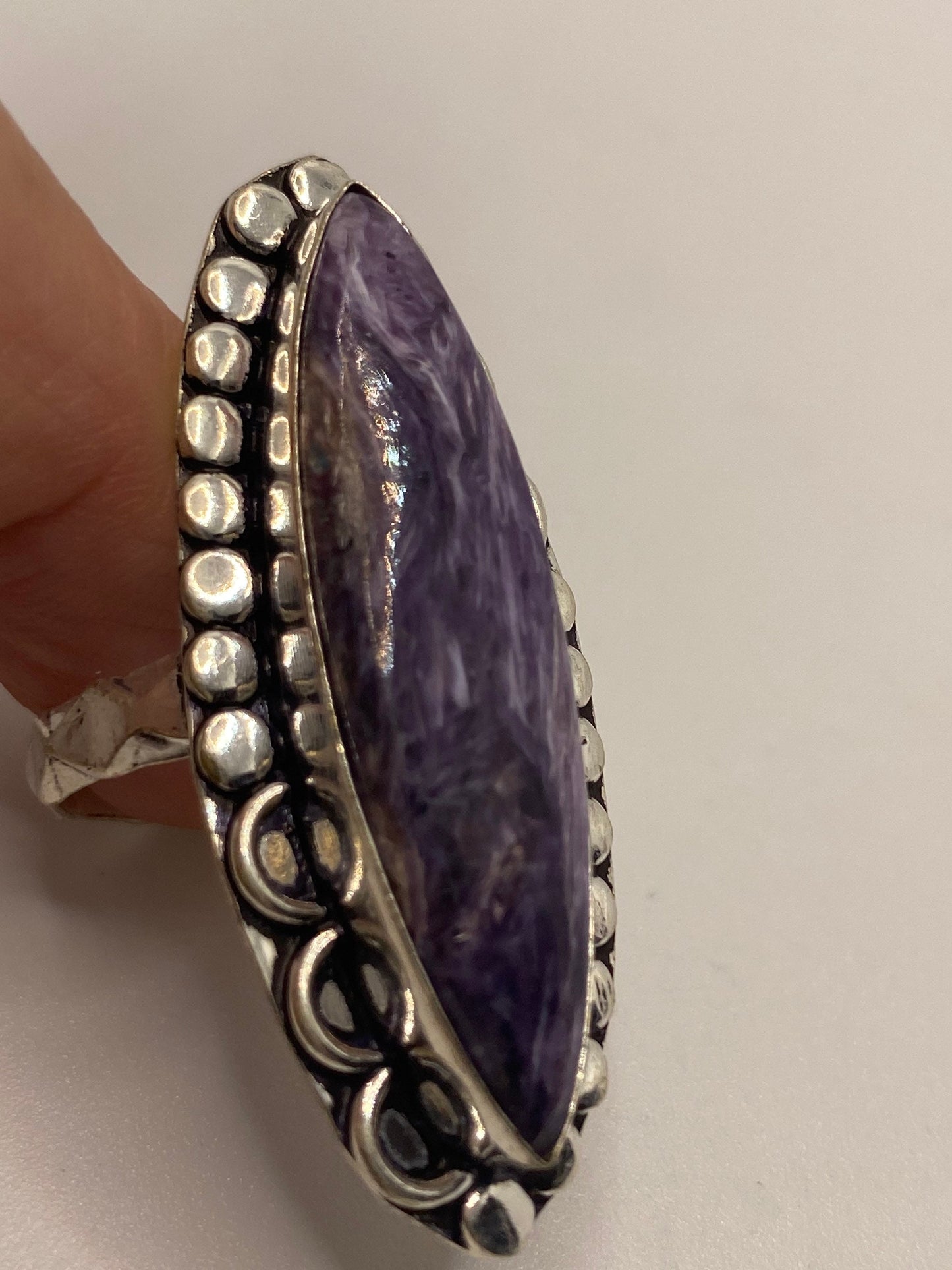 Vintage Purple Genuine Chourite Ring