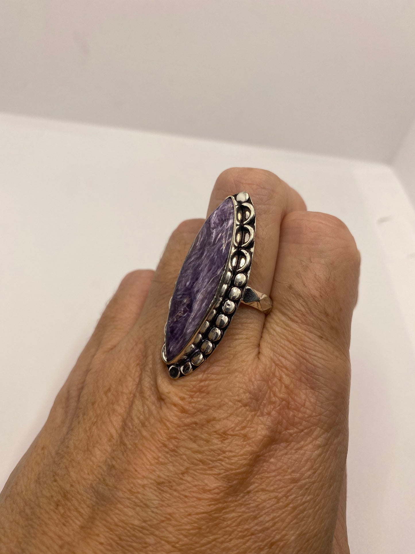 Vintage Purple Genuine Chourite Ring