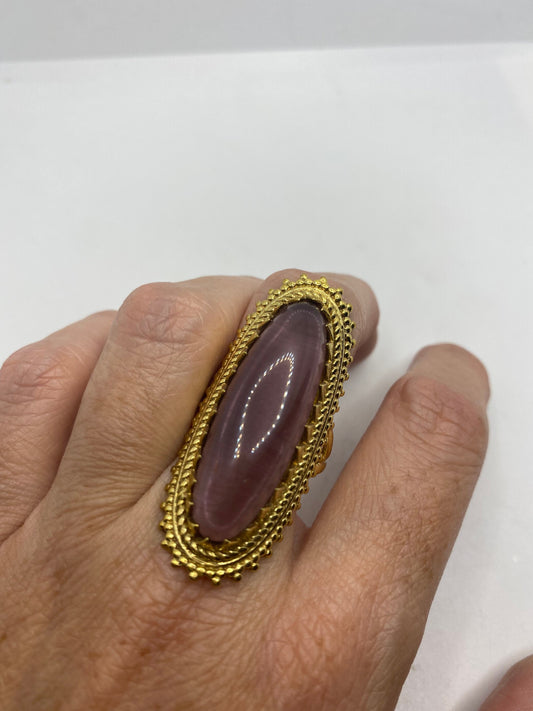 Vintage Amethyst Brass Knuckle Ring