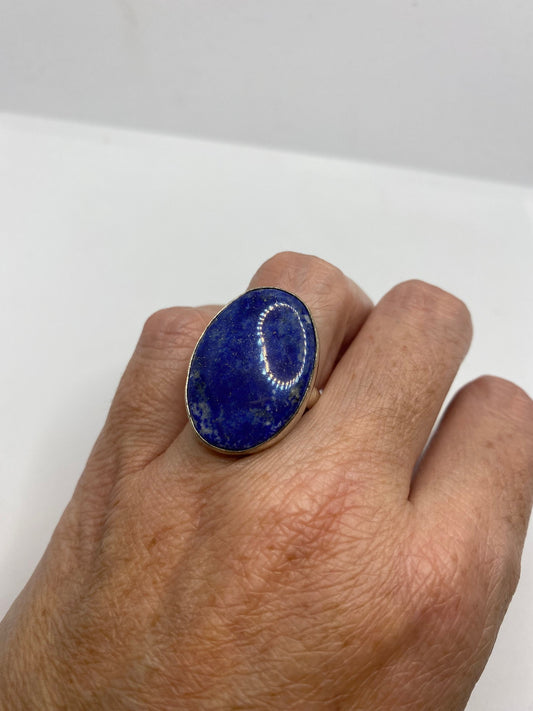 Vintage Blue Genuine Lapis Lazuli Ring Size 6