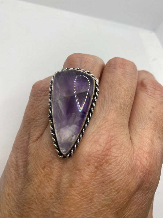 Vintage Genuine Purple Amethyst Ring Size 7.75