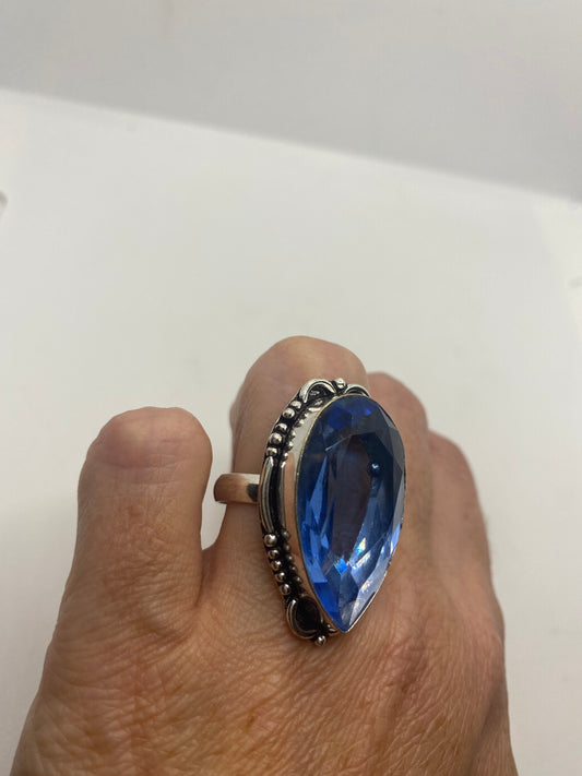 Vintage Blue Art Glass Ring