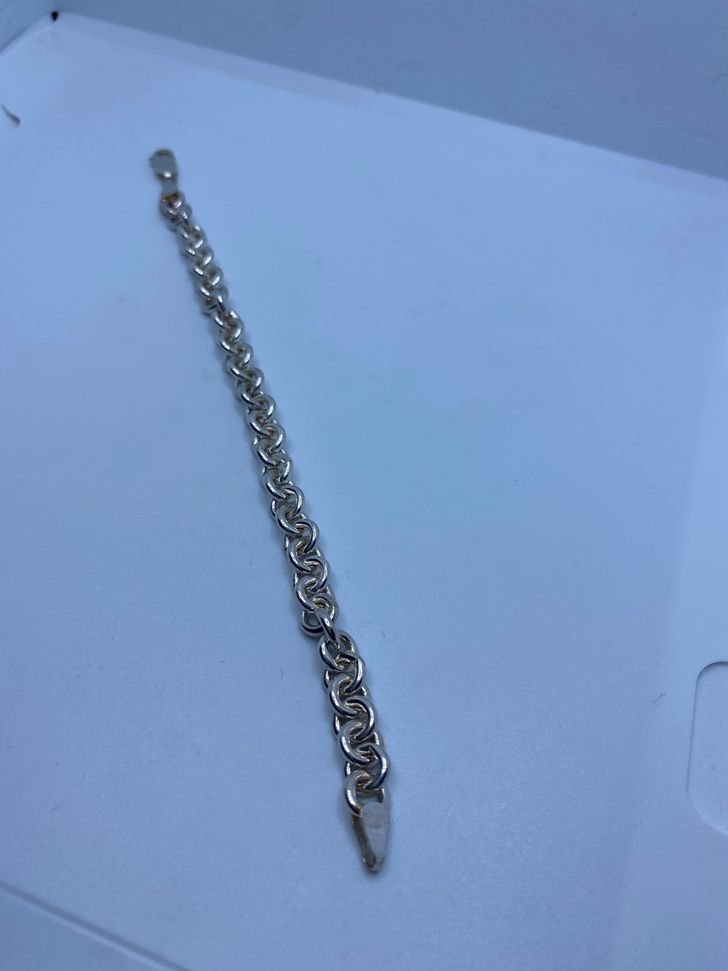 Vintage 925 Sterling Silver Chain Link Charm Bracelet