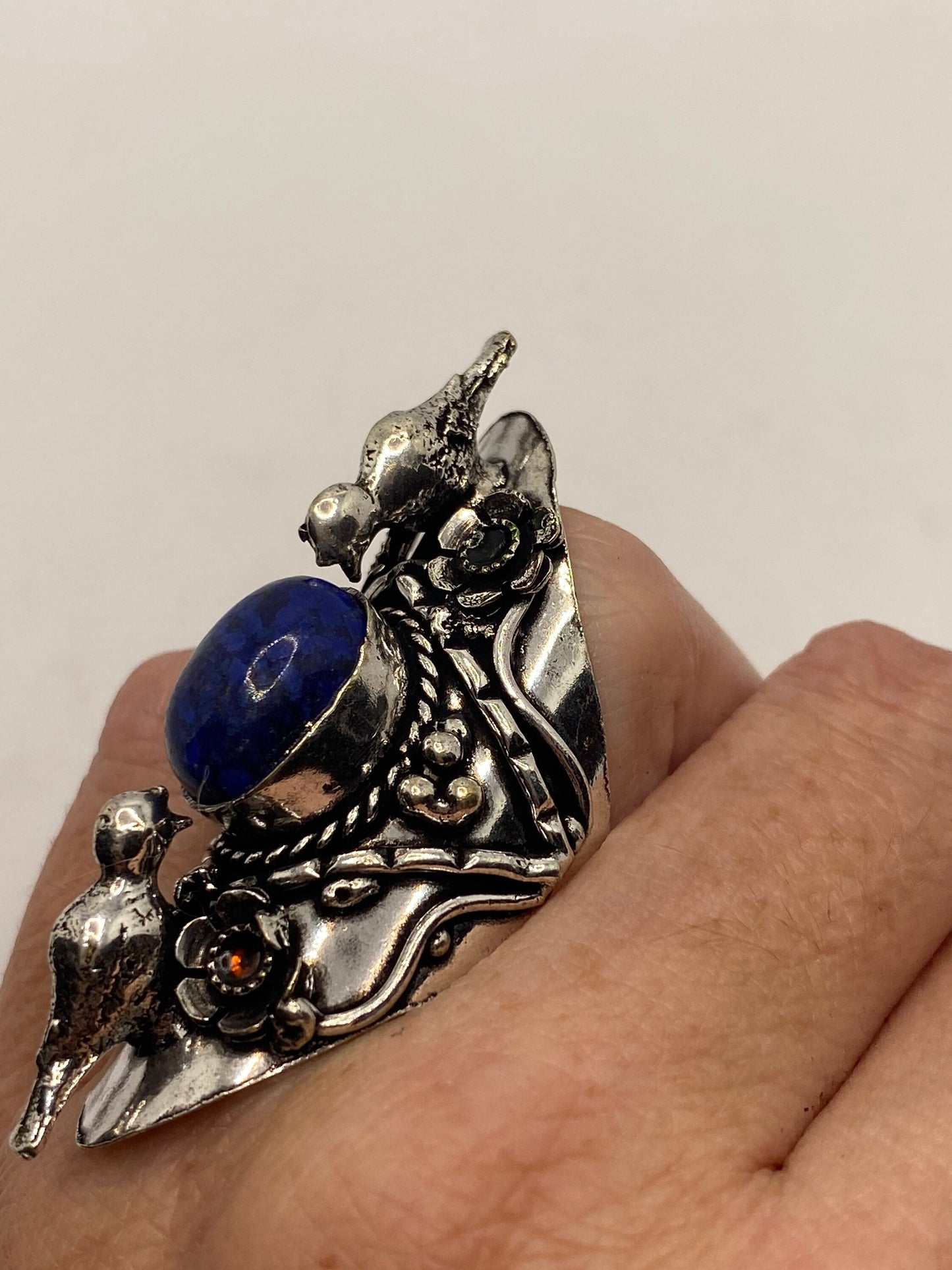 Vintage Lapis Lazuli Bird Ring