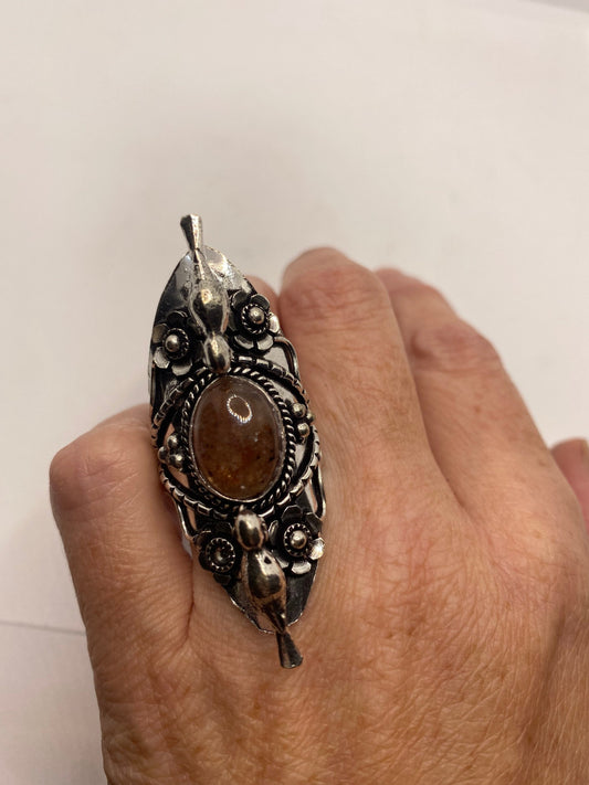 Vintage Sun Stone Bird Ring