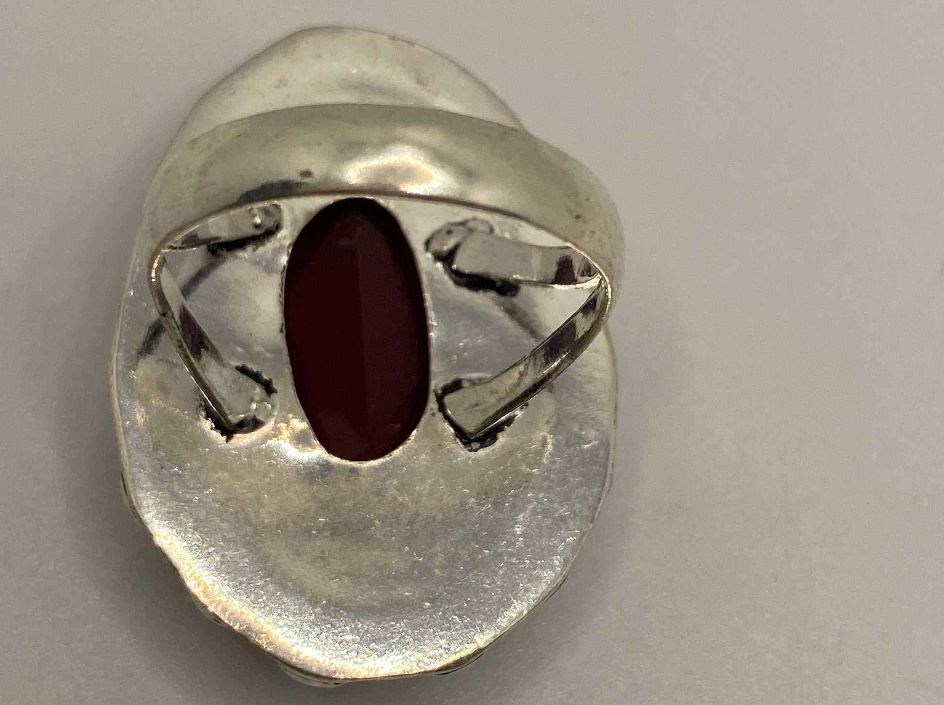 Vintage Red Ruby Glass Ring Antique Art Glass