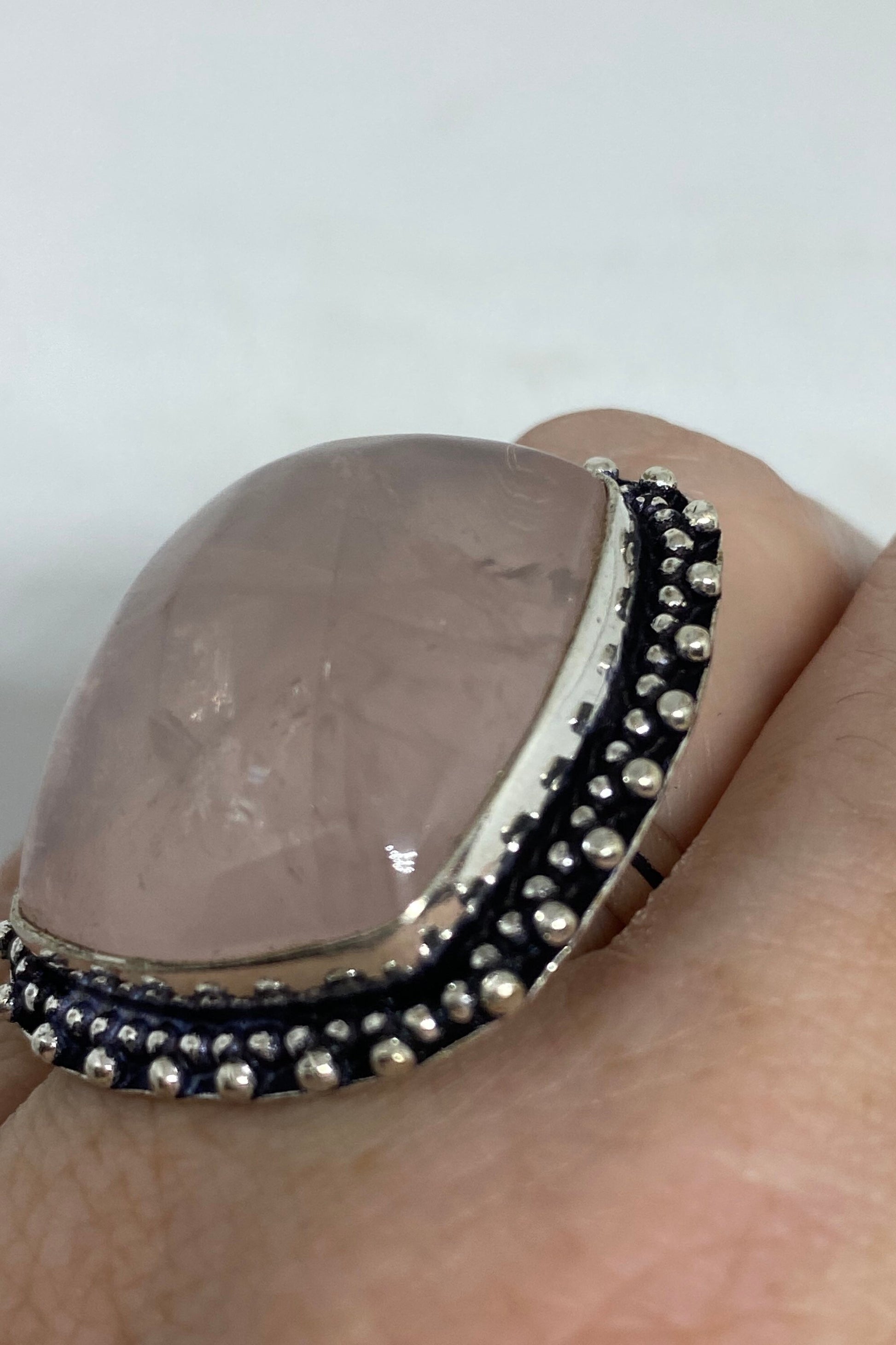 Vintage Rose Quartz Cocktail Ring