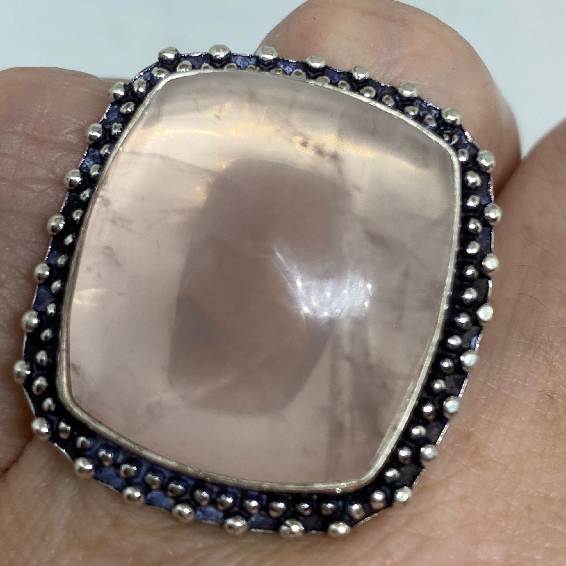 Vintage Rose Quartz Cocktail Ring