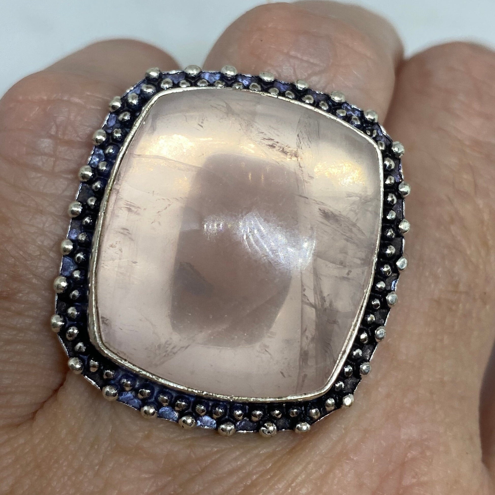 Vintage Rose Quartz Cocktail Ring