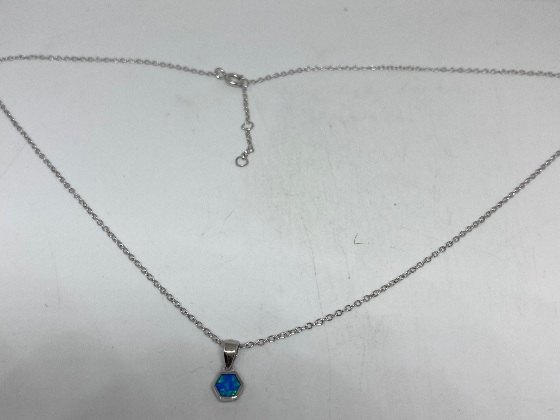 Vintage Fire Opal Choker 925 Sterling Silver Pendant Necklace