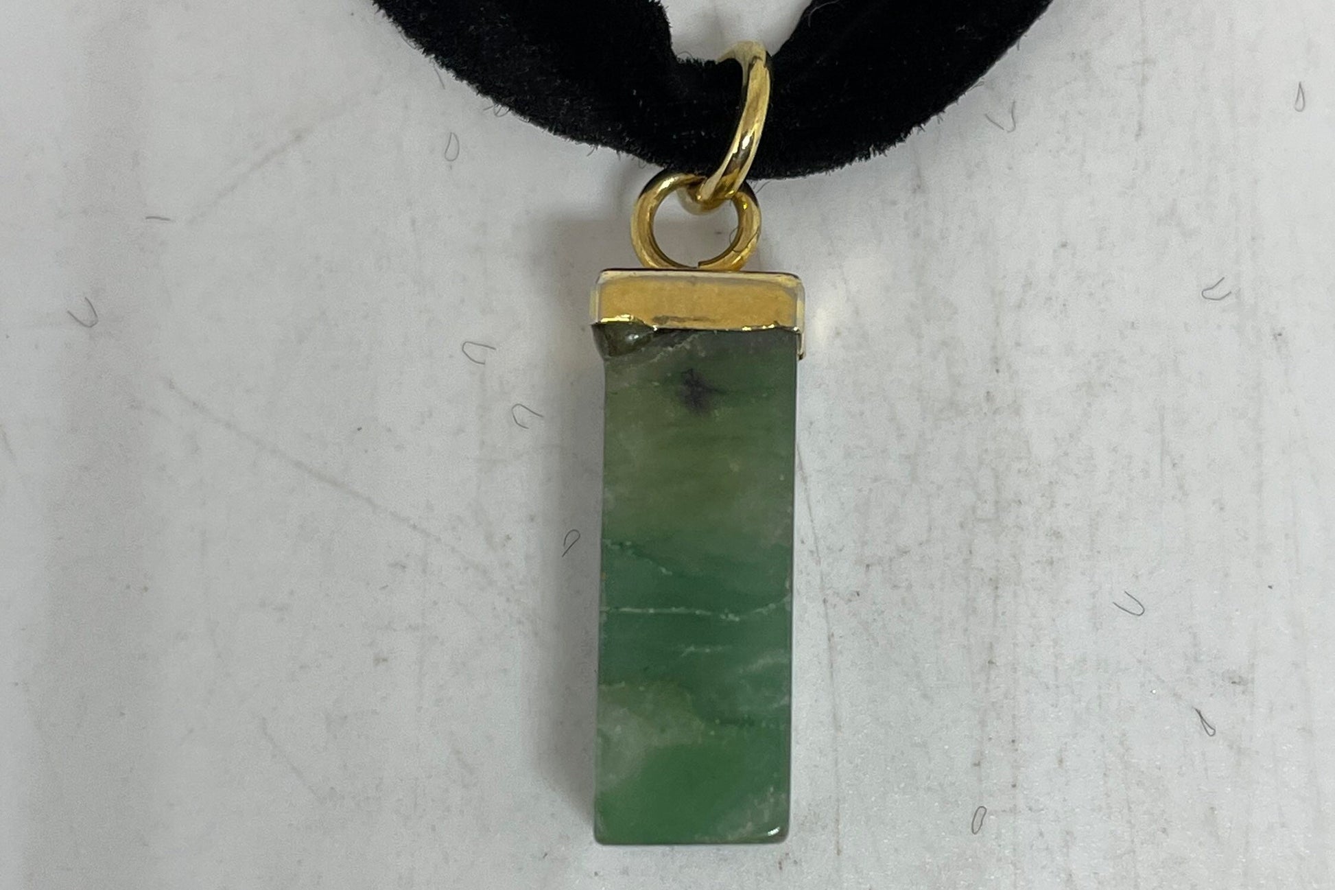 Vintage Choker Green Jade 925 Sterling Silver Necklace