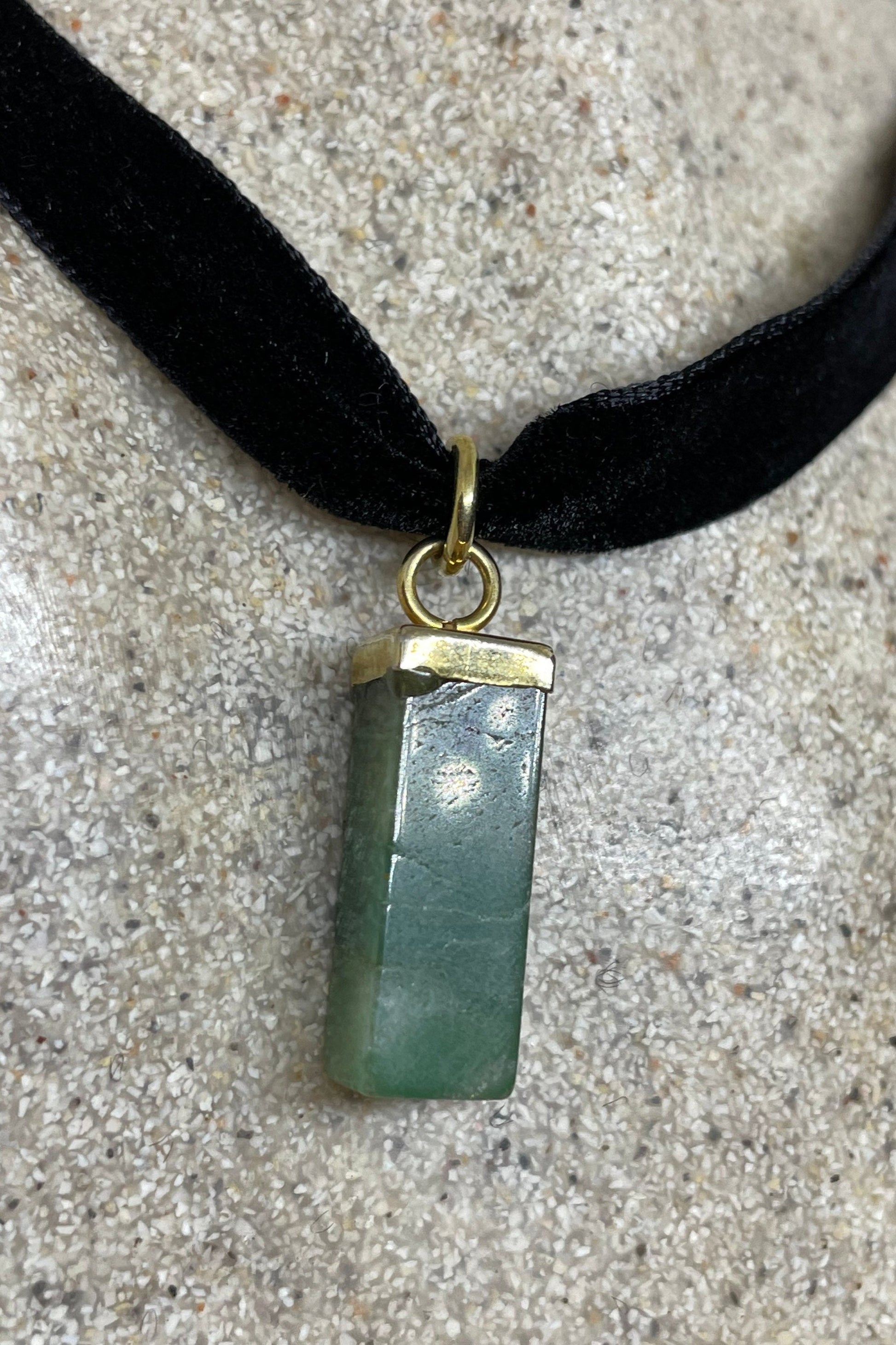 Vintage Choker Green Jade 925 Sterling Silver Necklace