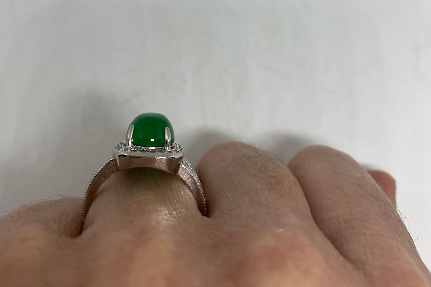 Vintage Lucky Green Nephrite Jade Ring