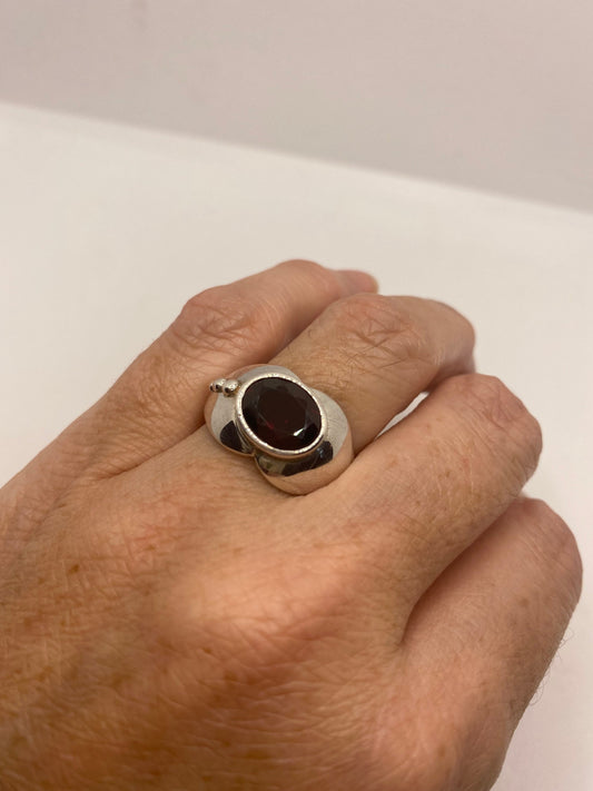 Vintage Garnet Ring 925 Sterling Silver