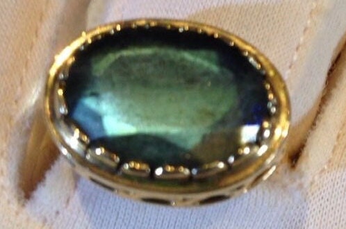 Vintage Handmade Antique Genuine Green Labradorite 14k Gold Ring