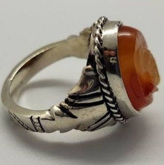 Classic cornelian 2024 Cameo ring in 925 silver