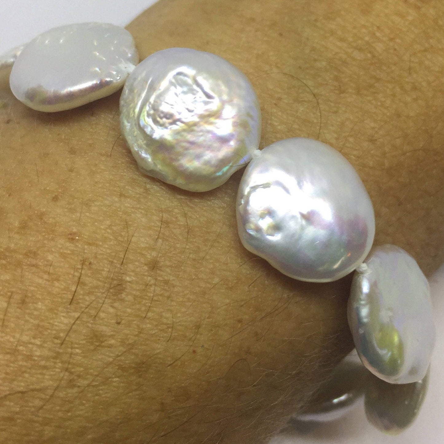 Vintage 925 Sterling Silver Heart Toggle Pearl Bracelet