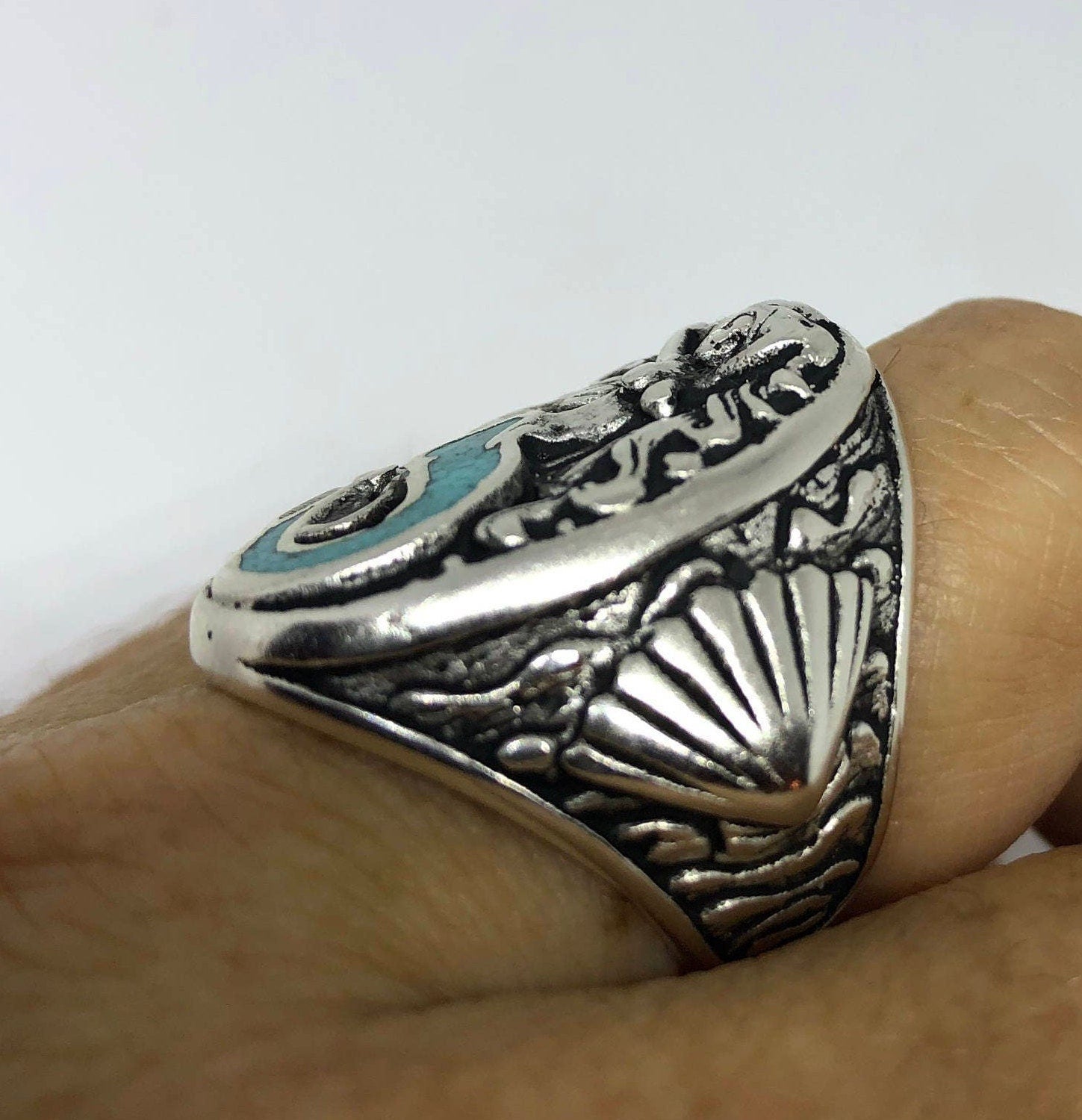Vintage Southwestern Turquoise Mermaid Ring