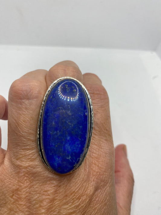 Vintage Blue Genuine Lapis Lazuli Ring Size 6.5