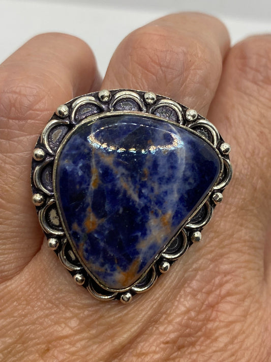 Vintage Blue Genuine Lapis Lazuli Ring Size 7