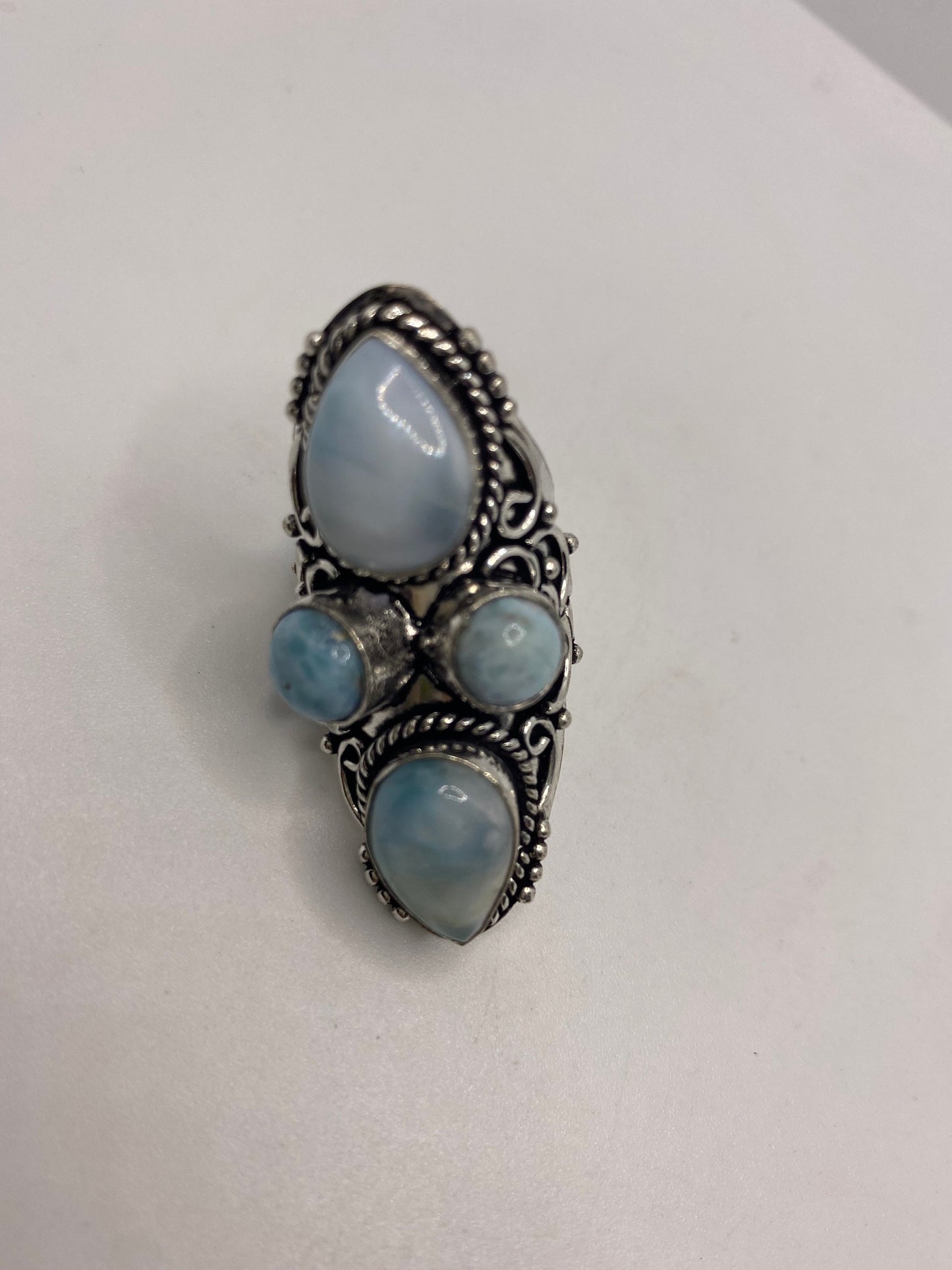 Vintage Aqua Blue Larimar Ring