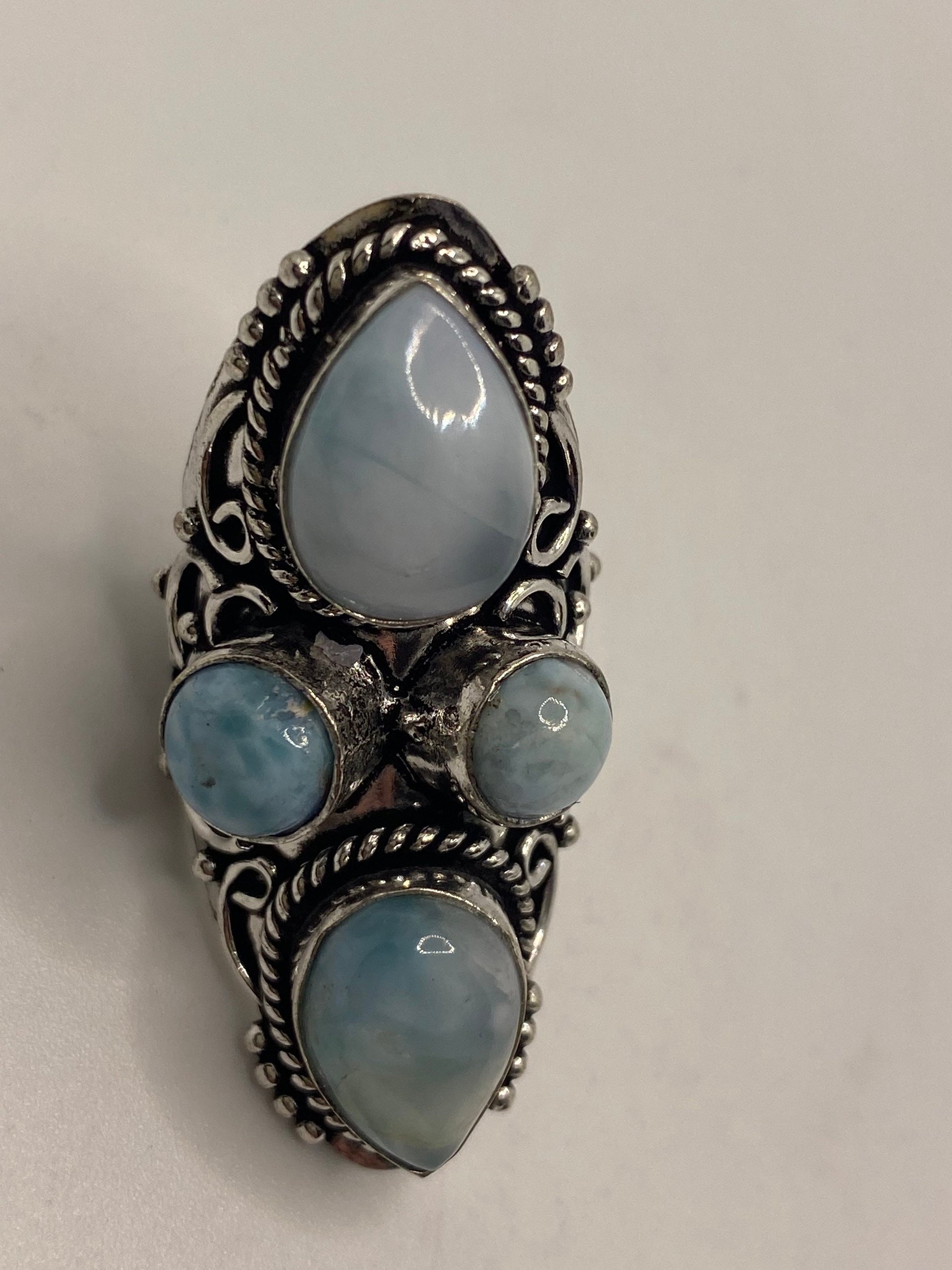 Vintage Aqua Blue Larimar Ring