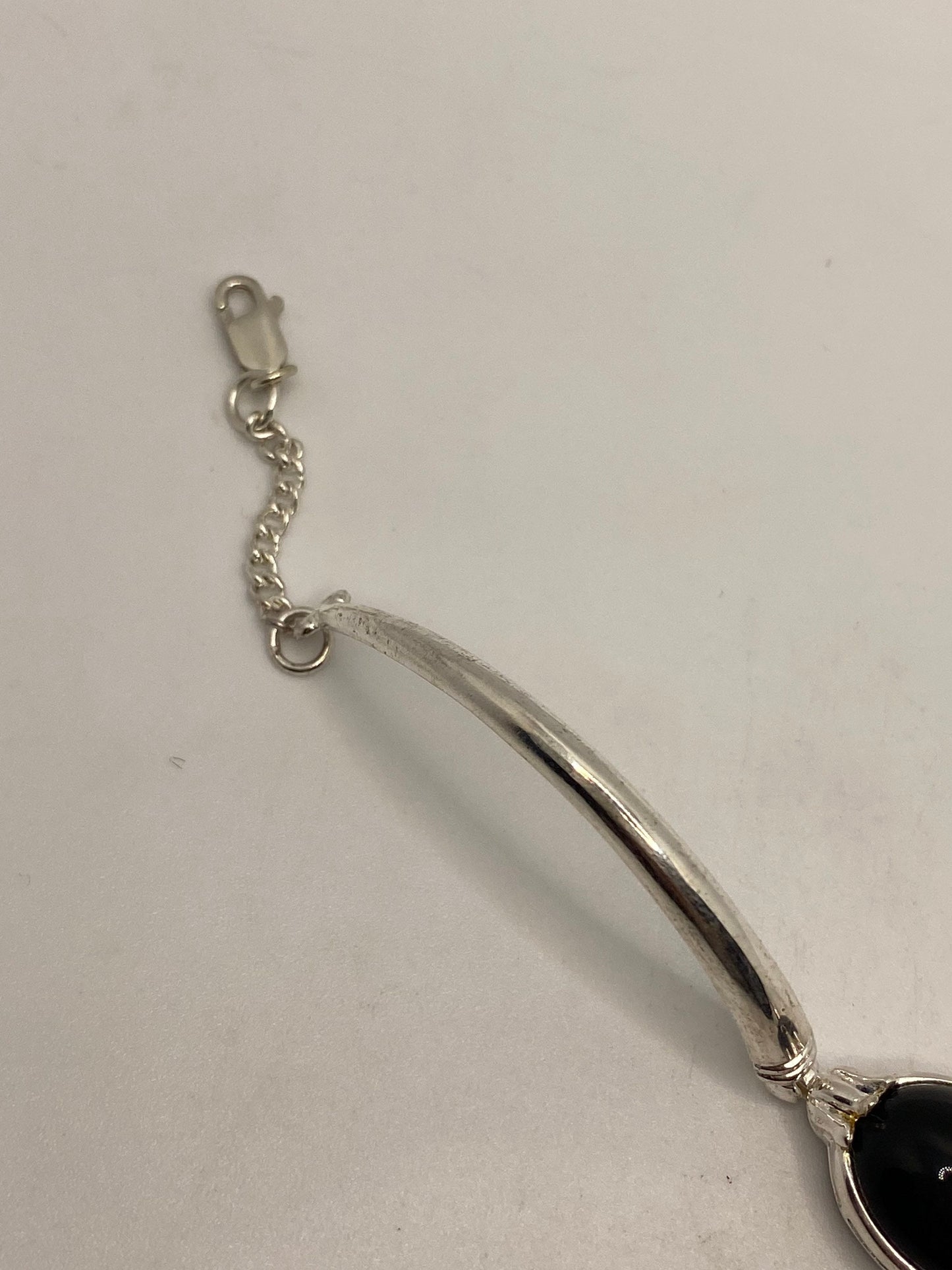 Vintage Black Onyx Tennis Bracelet in 925 Sterling Silver